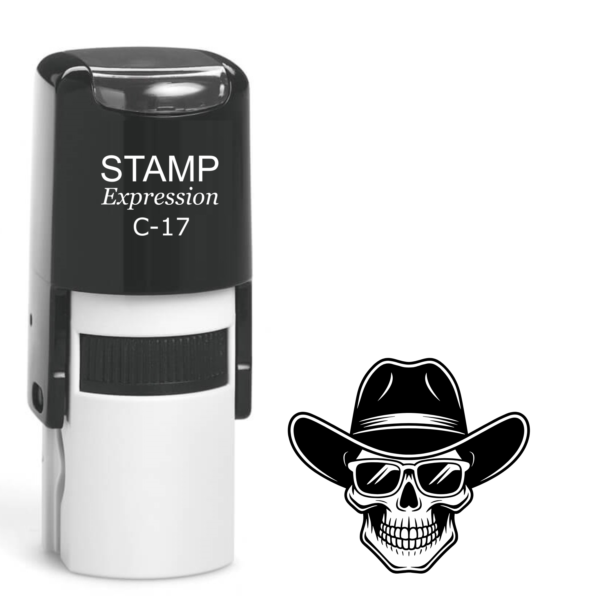 Cowboy skull with sunglasses Self Inking Rubber Stamp (SH-63737)