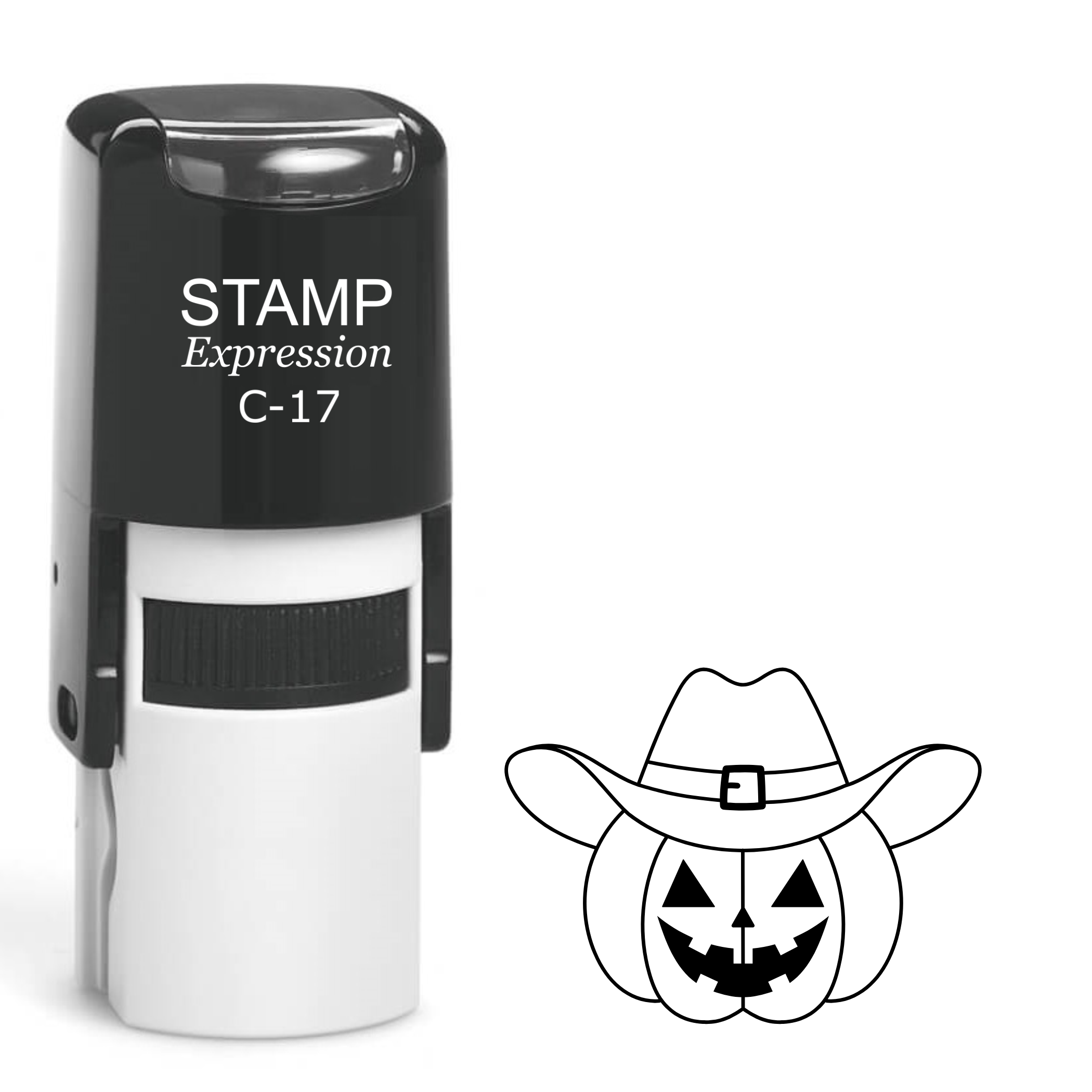 Jack-o’-lantern with cowboy hat Self Inking Rubber Stamp (SH-63756)