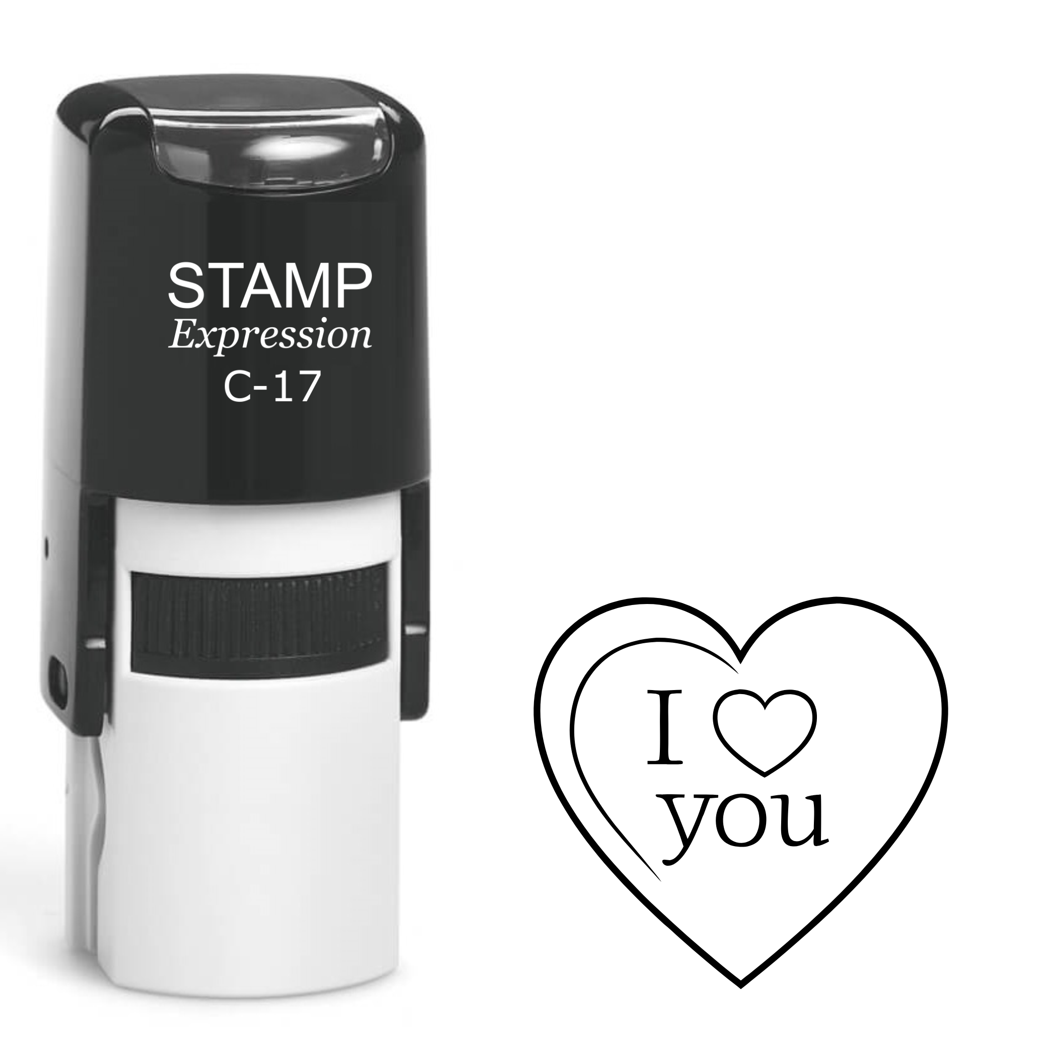 I love you in the heart Self Inking Rubber Stamp (SH-63760)
