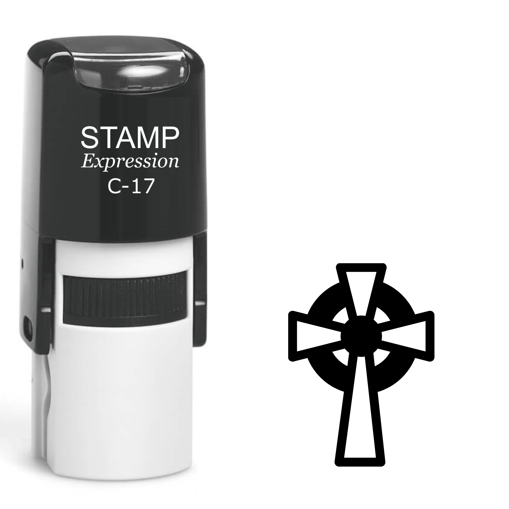 Cross in the circle Self Inking Rubber Stamp (SH-63767)