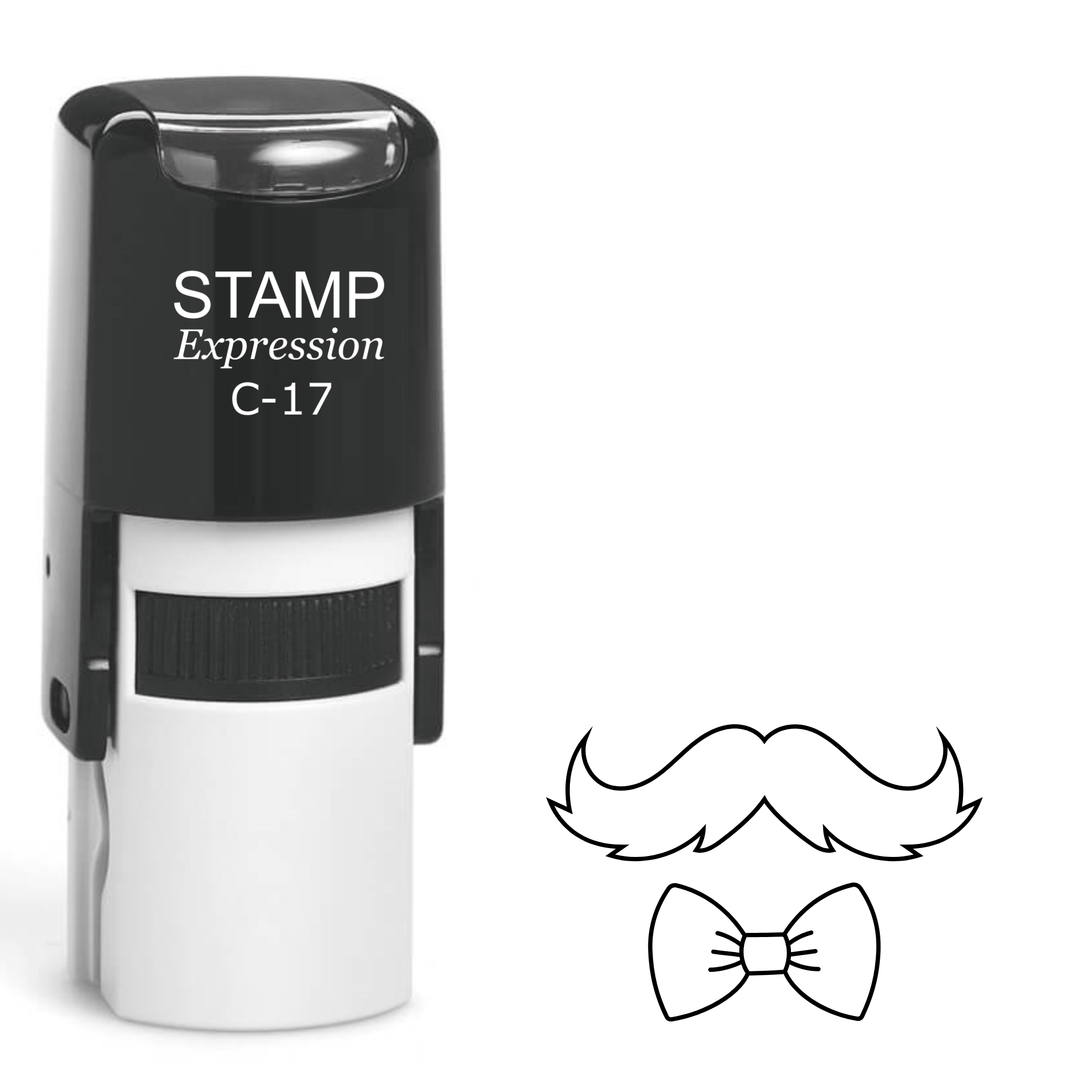 Mustache with bow tie outline Self Inking Rubber Stamp (SH-63770)