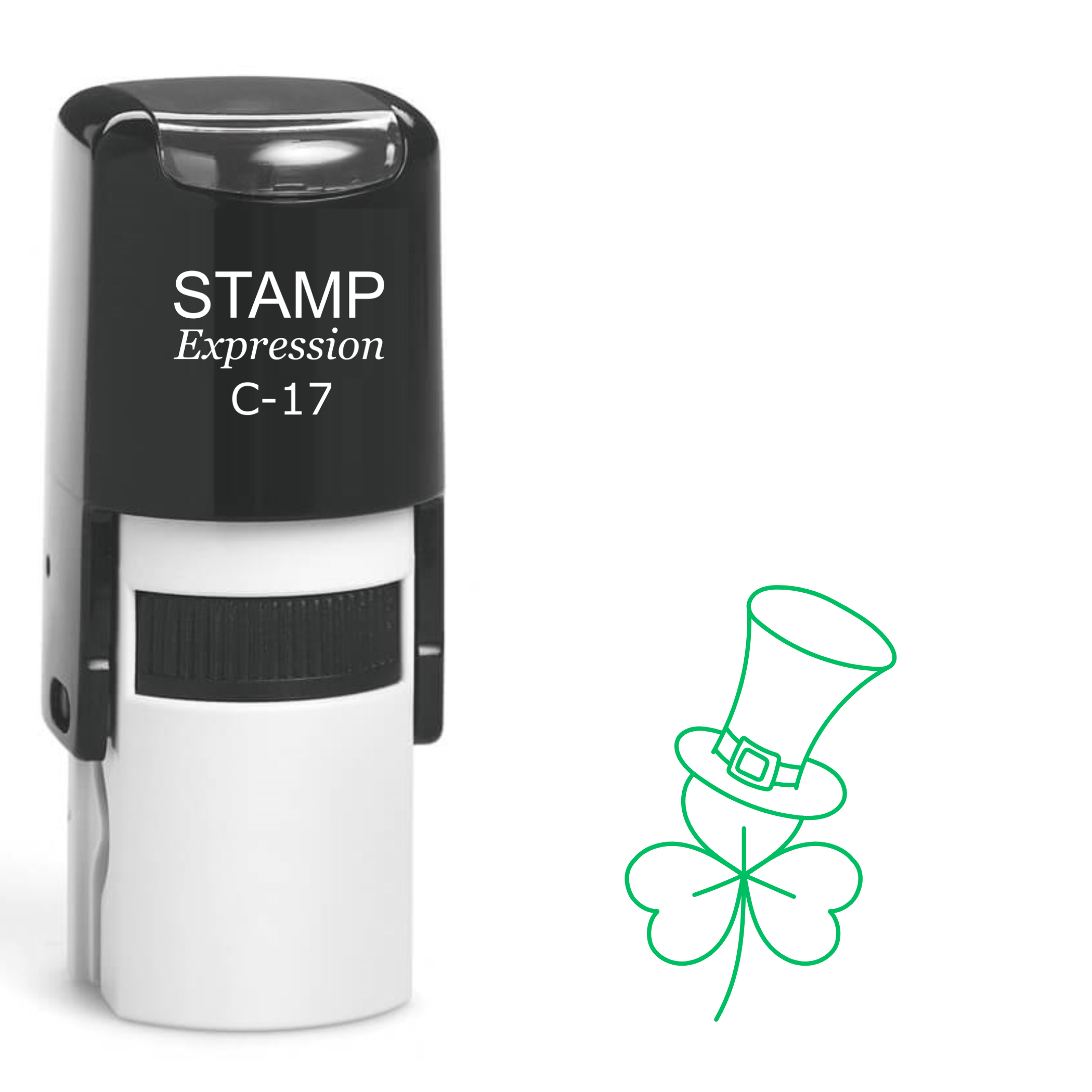 Shamrock with a hat St. Patrick’s Day Self Inking Rubber Stamp (SH-63774)