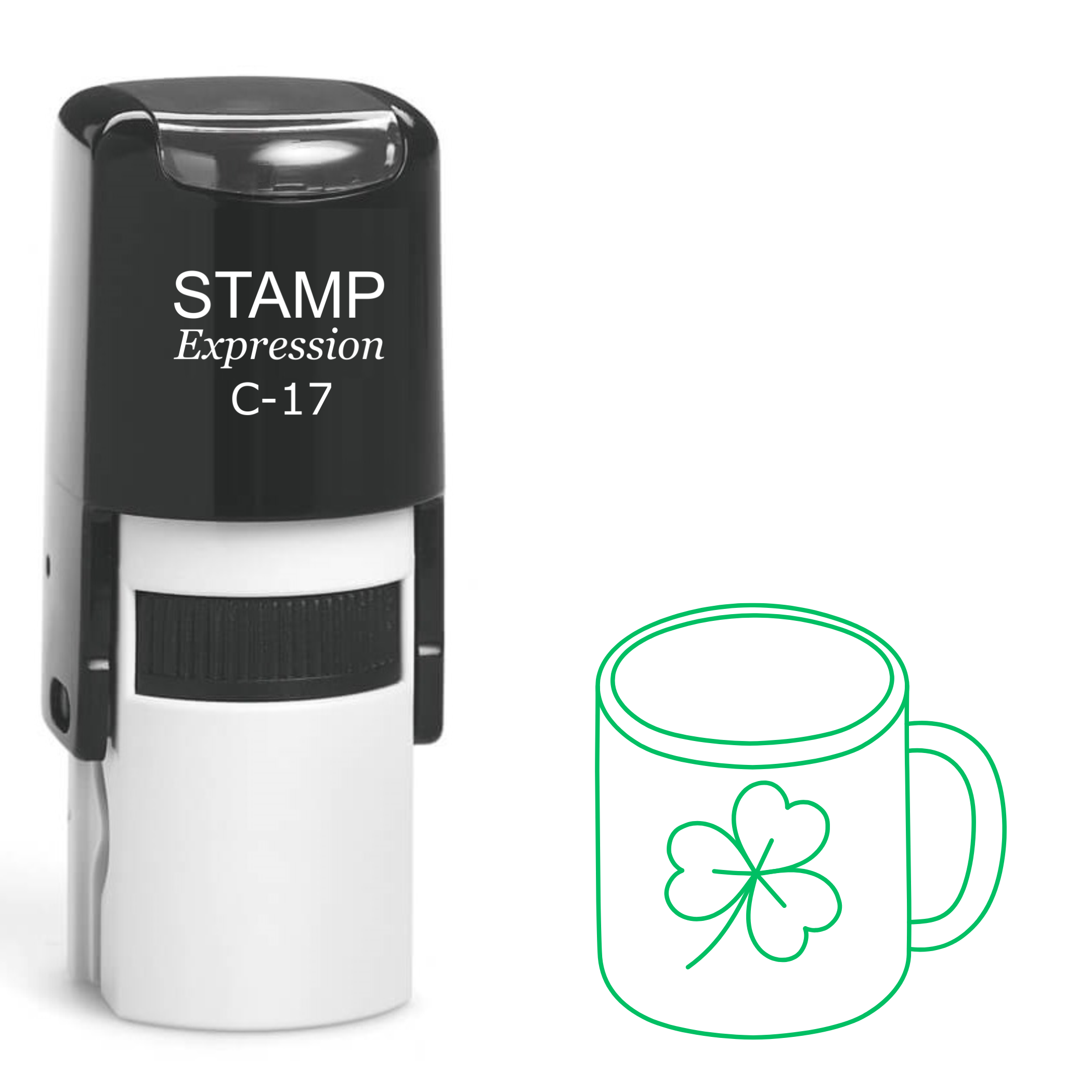 Pint beer mug with shamrock St. Patrick’s Day Self Inking Rubber Stamp (SH-63778)