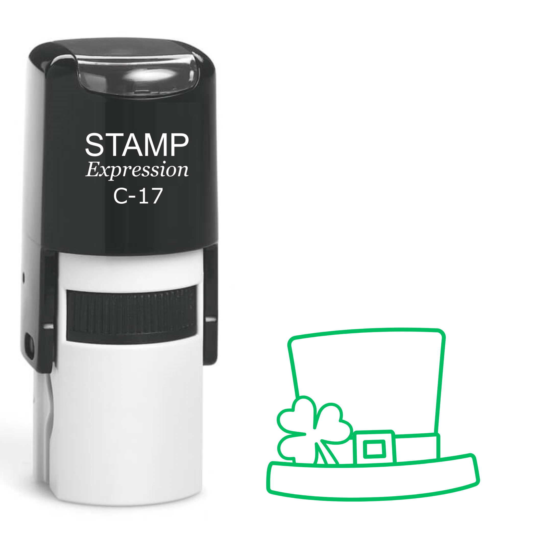 Leprechaun hat with one shamrock St. Patrick’s Day Self Inking Rubber Stamp (SH-63789)