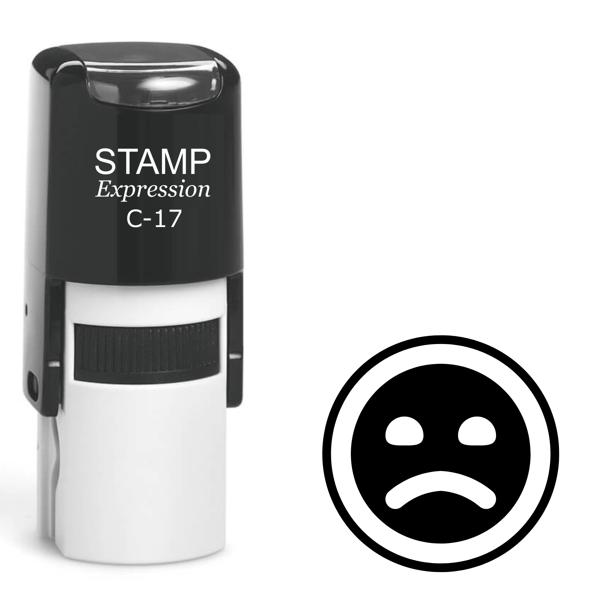 Angry face dark circle emoji Self Inking Rubber Stamp (SH-63813)