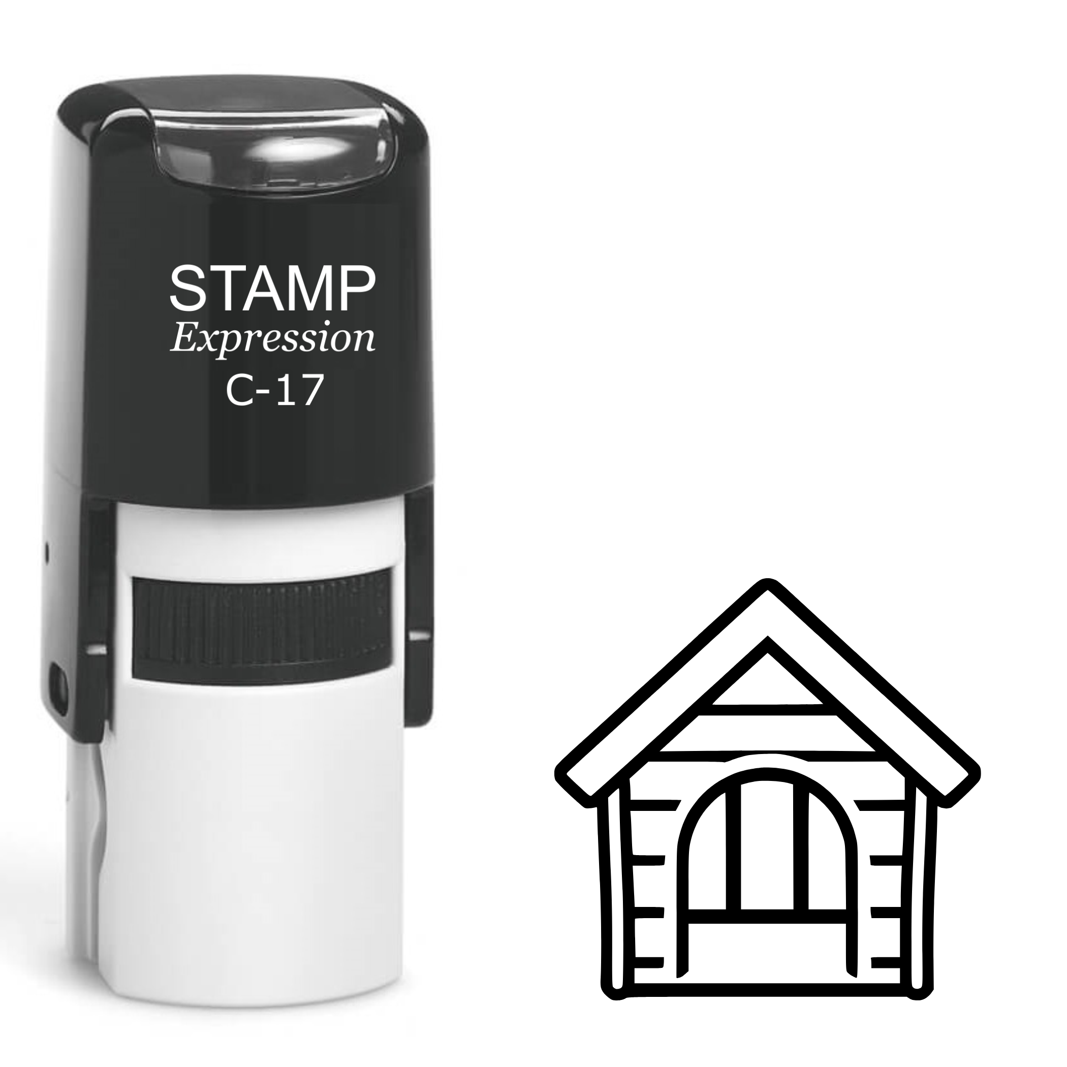 Farmhouse outline Self Inking Rubber Stamp (SH-63818)