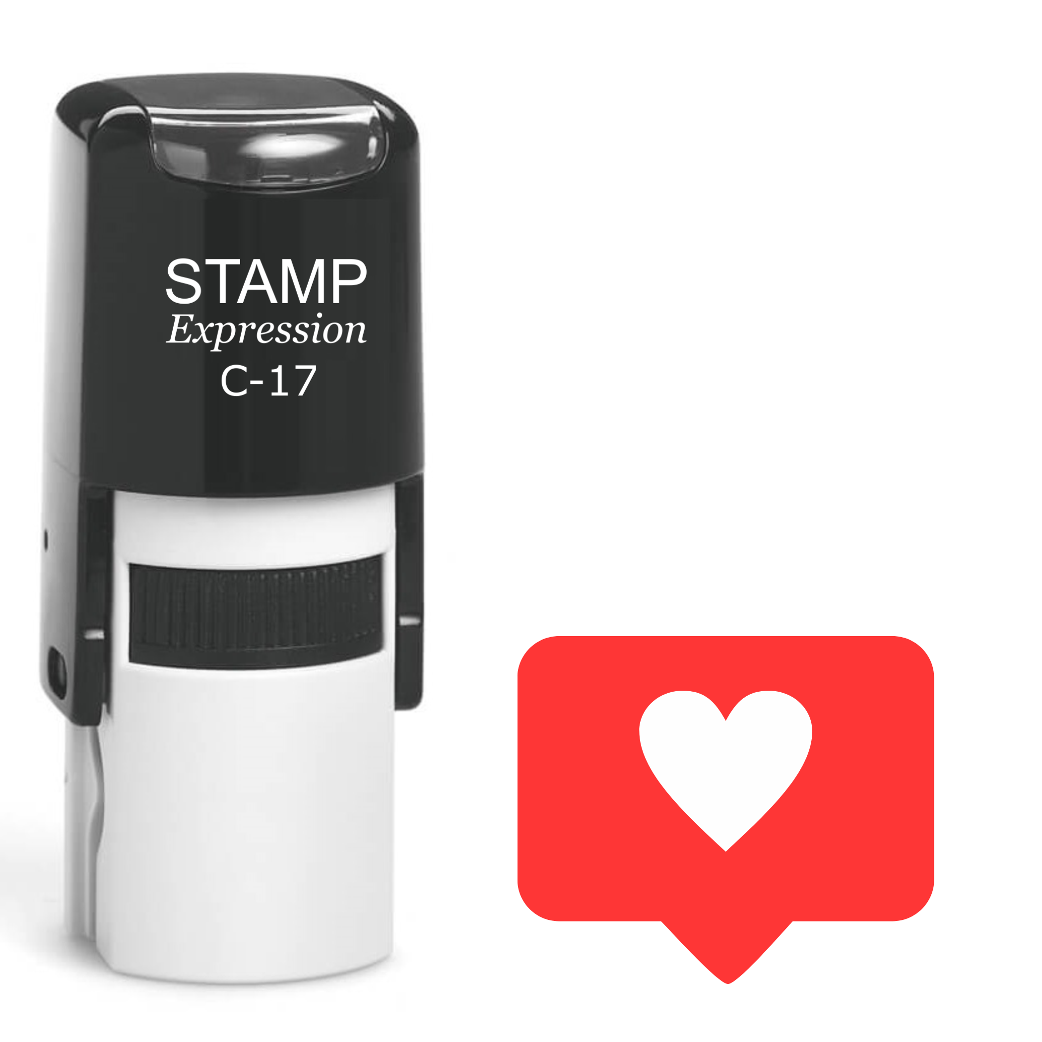 Heart in a rectangle Self Inking Rubber Stamp (SH-63821)