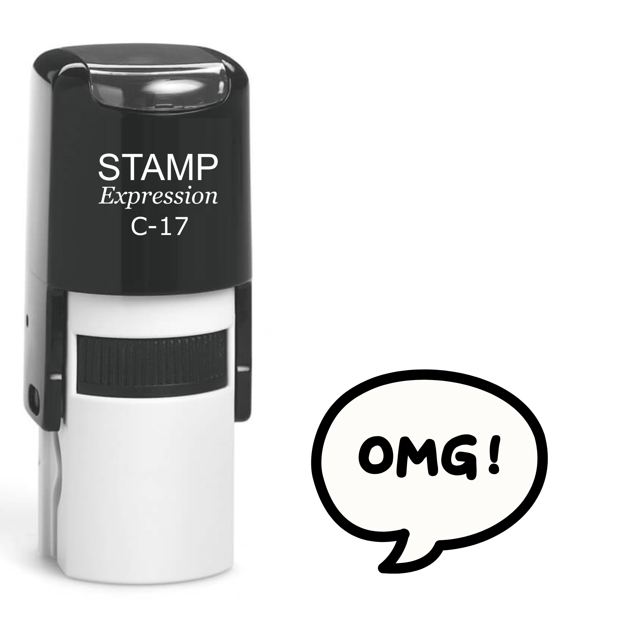 OMG in a thought bubble Self Inking Rubber Stamp (SH-63829)