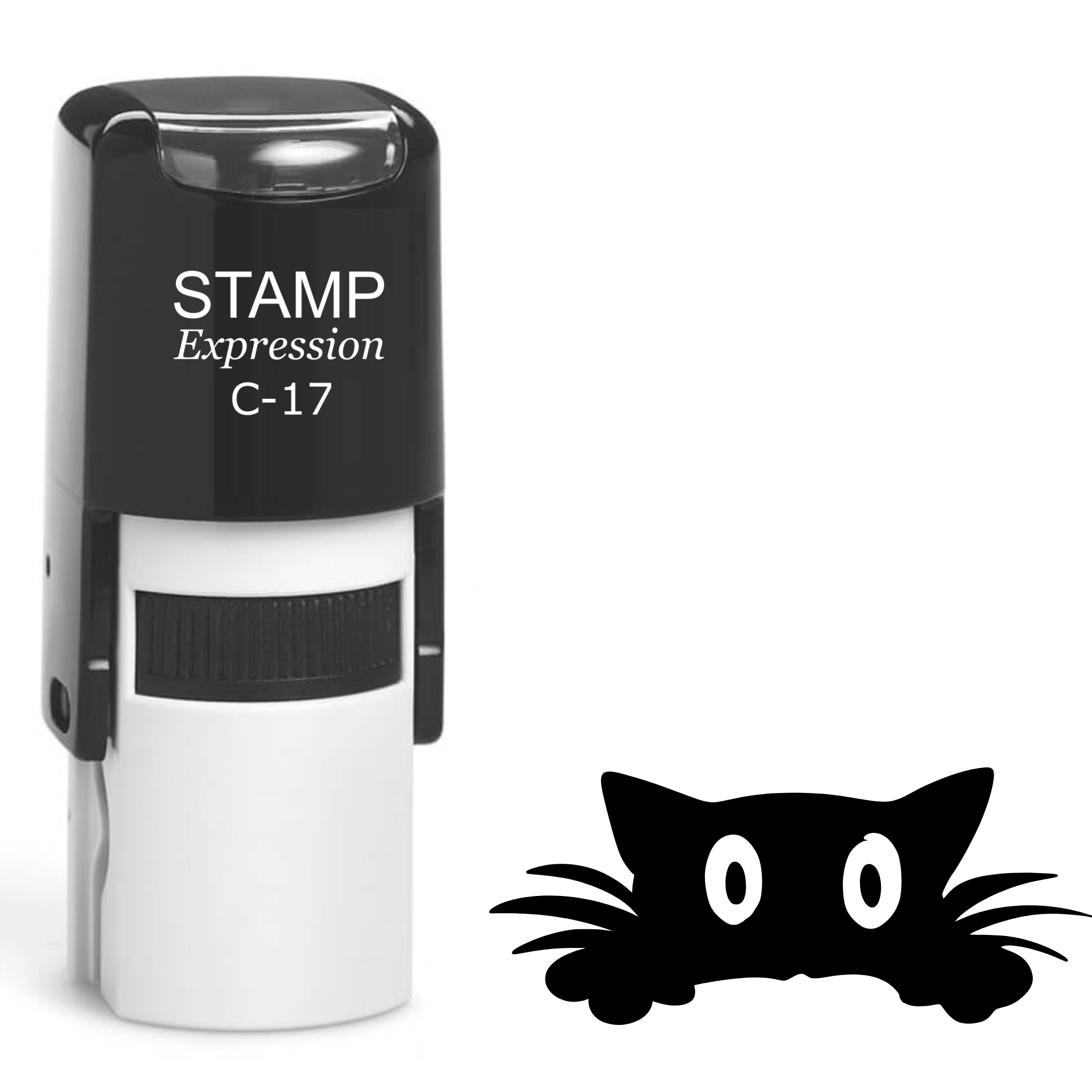 Surprised black cat Self Inking Rubber Stamp (SH-63850)