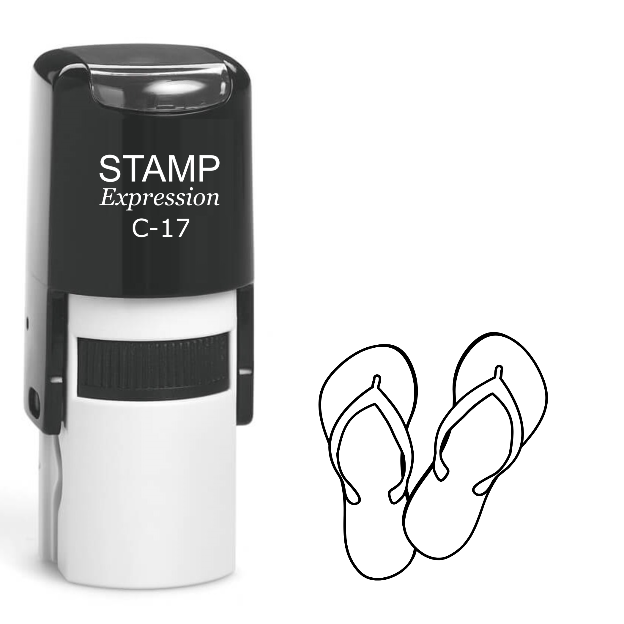 Two overlapping flip flaps Self Inking Rubber Stamp (SH-63855)