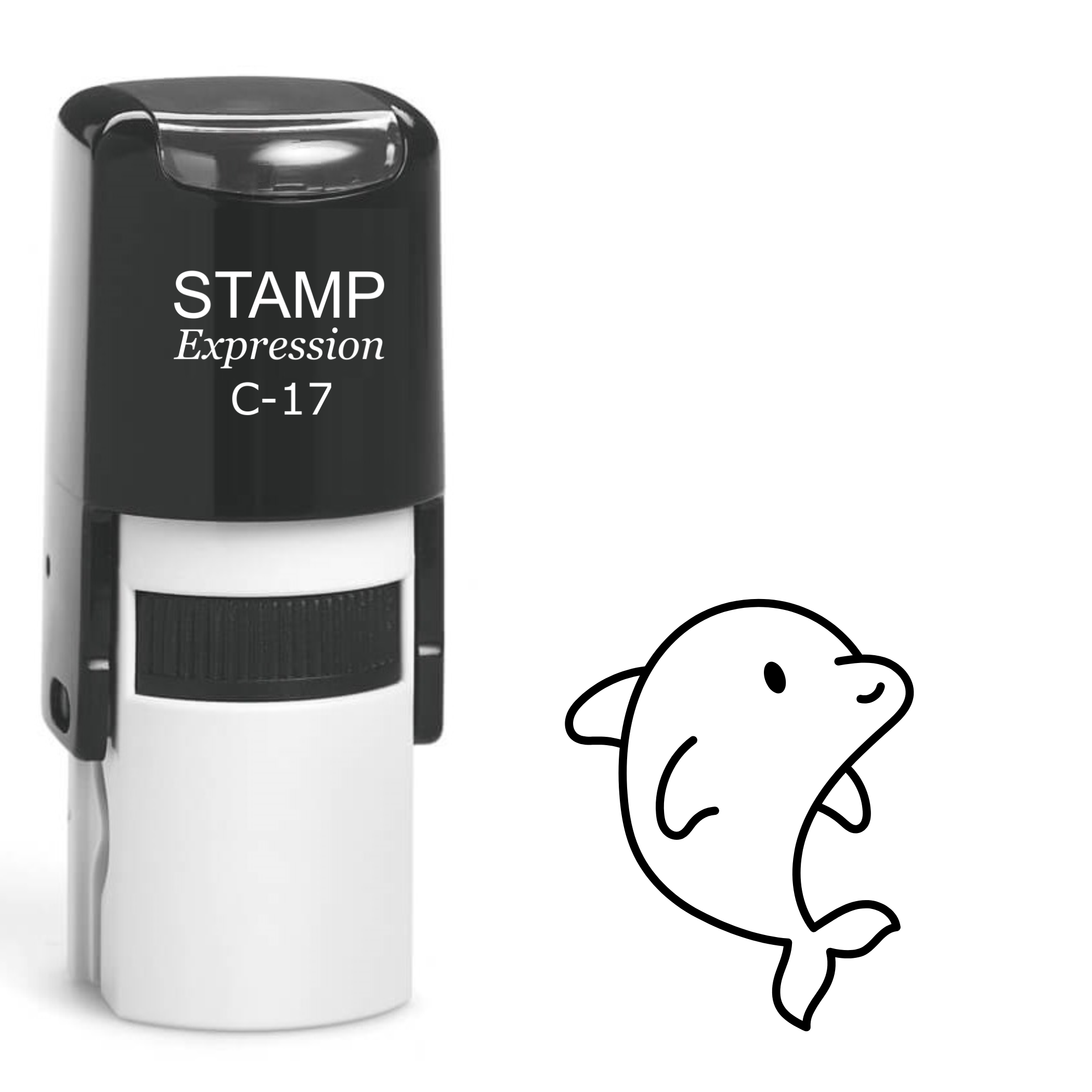 Baby dolphin outline Self Inking Rubber Stamp (SH-63862)