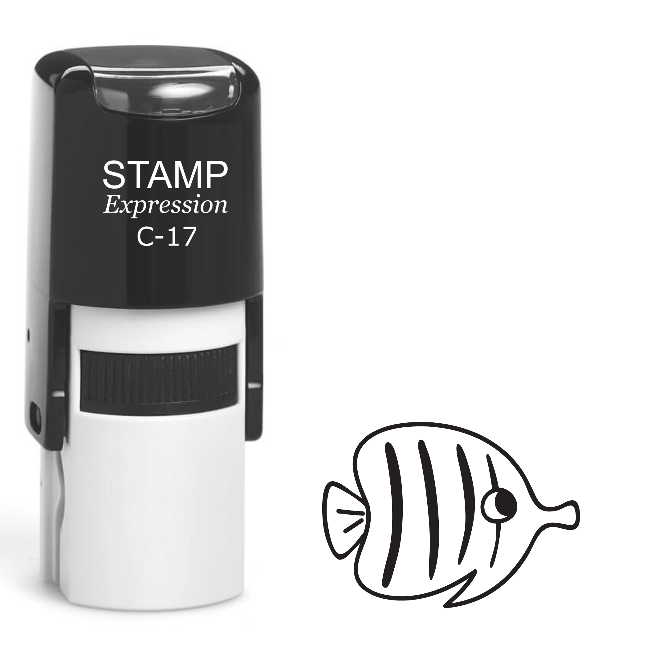 Tropic fish outline Self Inking Rubber Stamp (SH-63863)