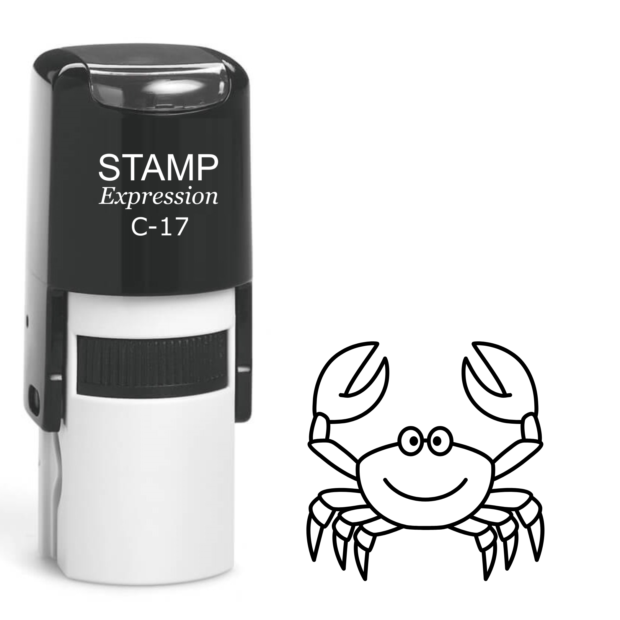 Silly crab outline Self Inking Rubber Stamp (SH-63867)