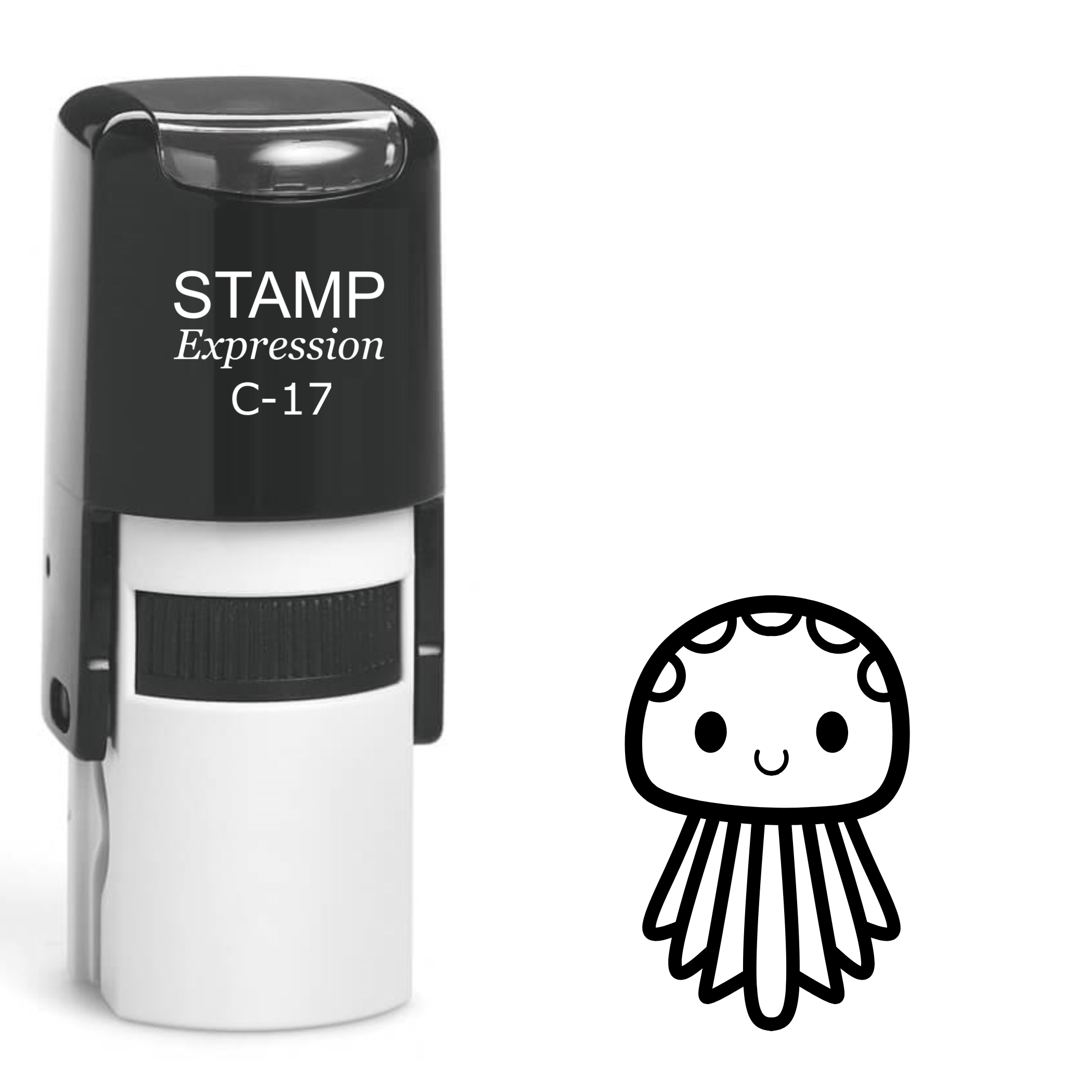Adorable baby jellyfish outline Self Inking Rubber Stamp (SH-63872)