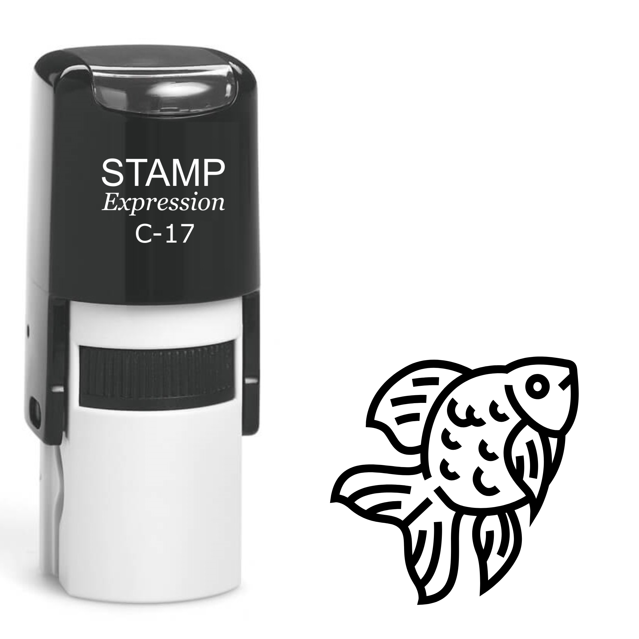 Goldfish outline Self Inking Rubber Stamp (SH-63873)
