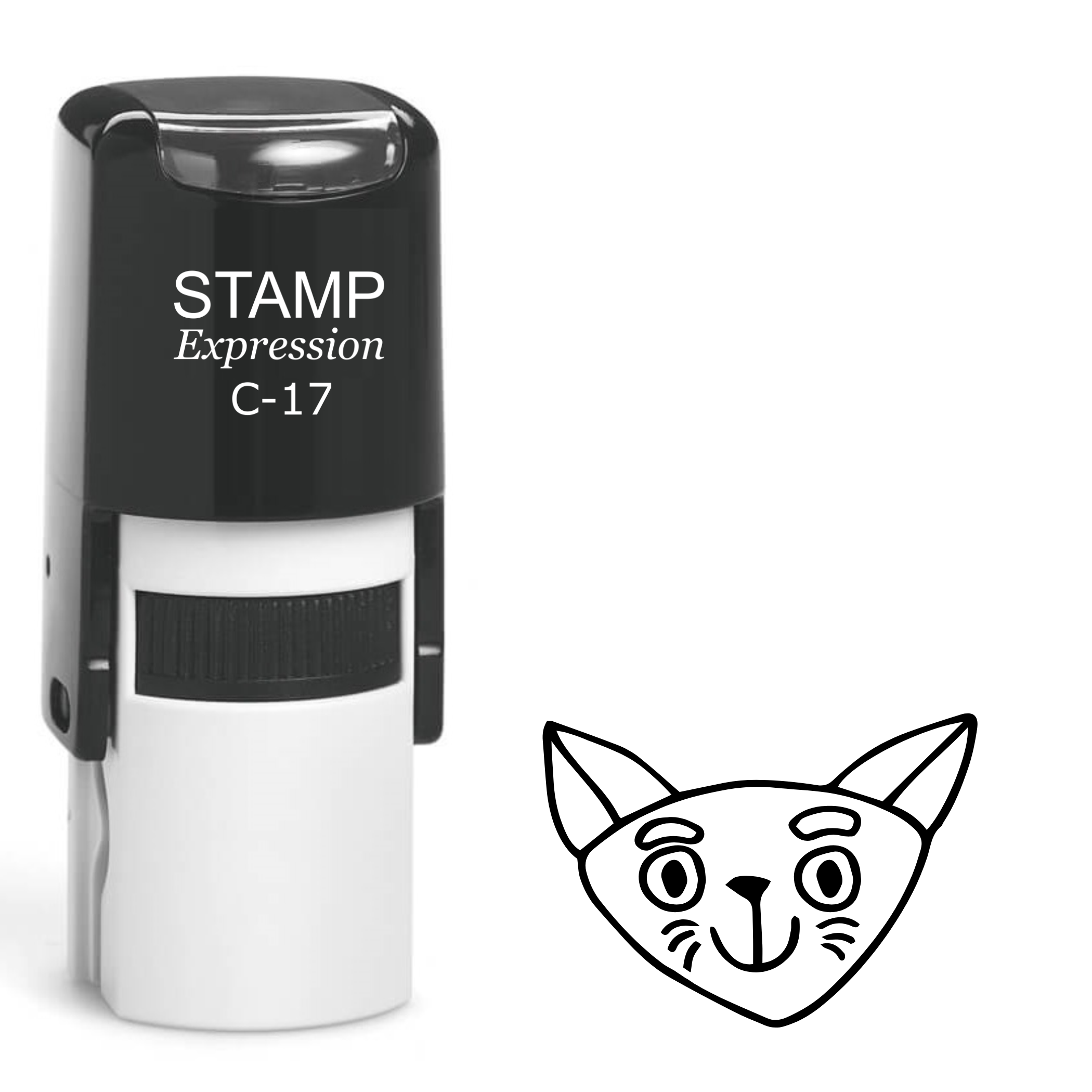 Triangle cat head outline Self Inking Rubber Stamp (SH-63874)