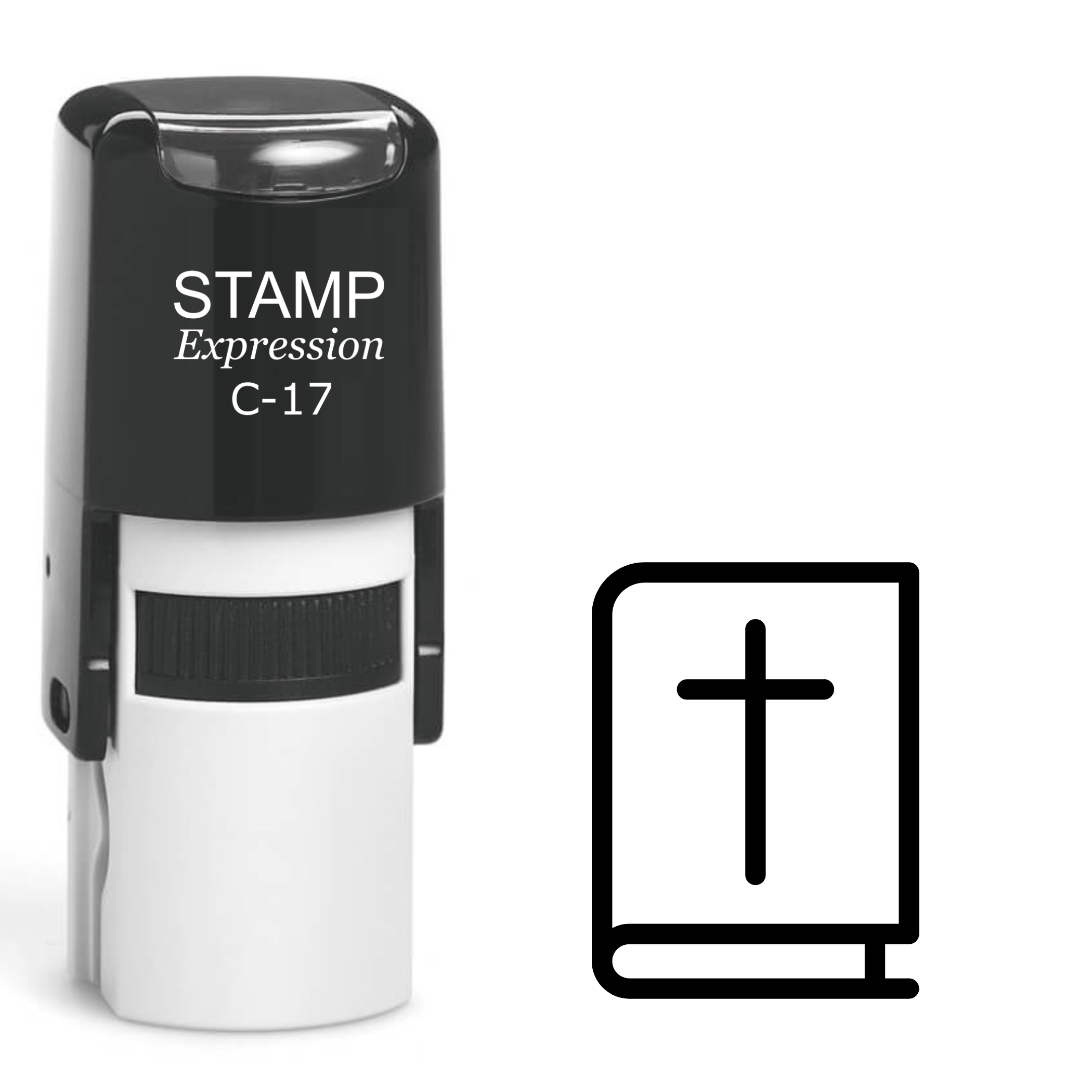 Bible outline with cross Self Inking Rubber Stamp (SH-63899)