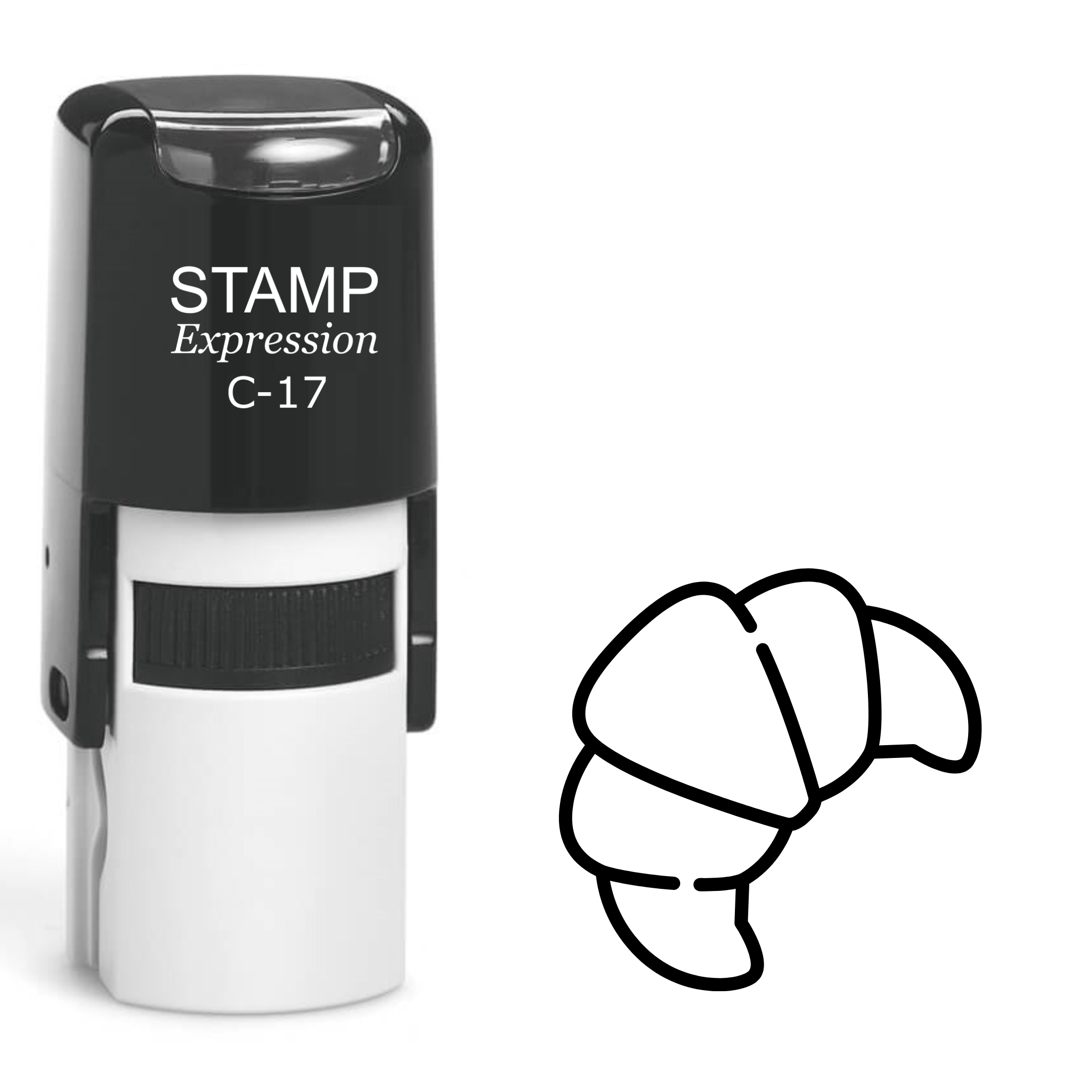 Croissant outline Self Inking Rubber Stamp (SH-63919)