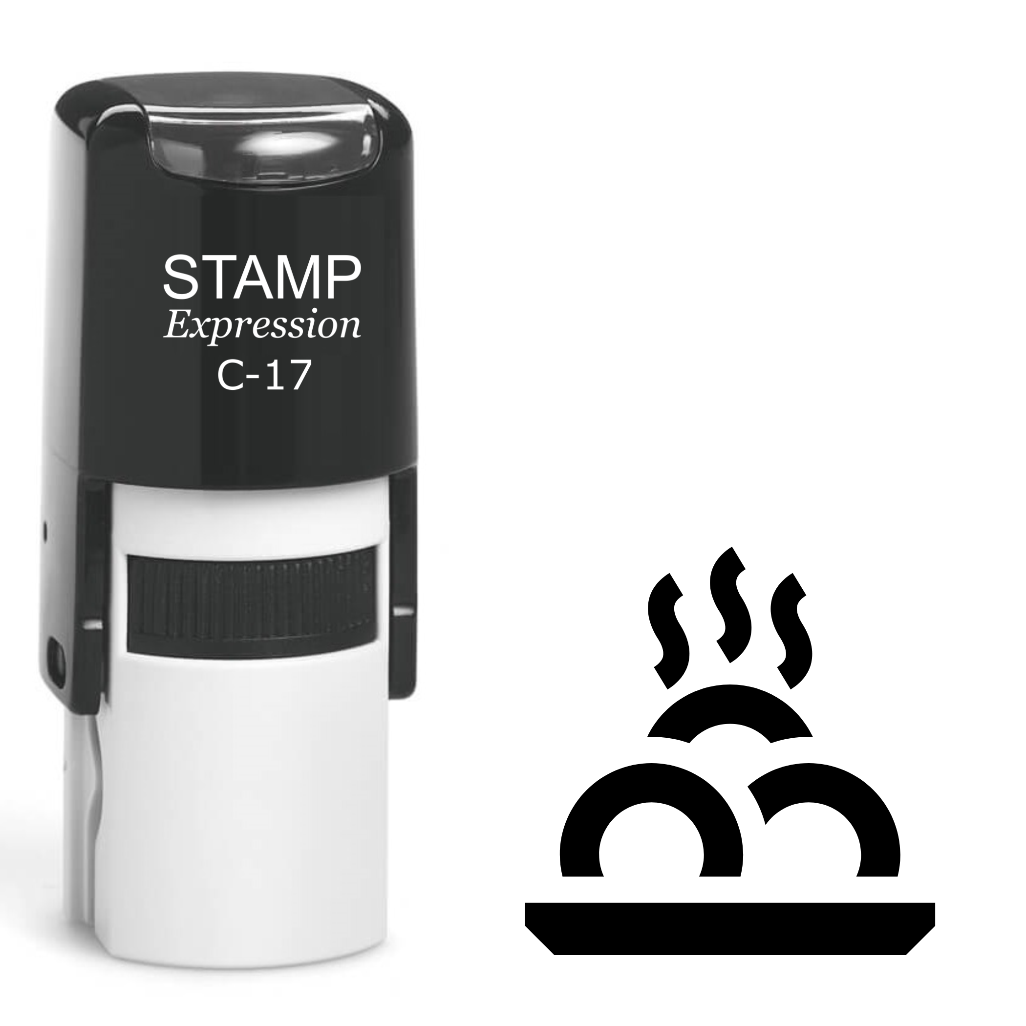Steaming food on a plate Self Inking Rubber Stamp (SH-63932)