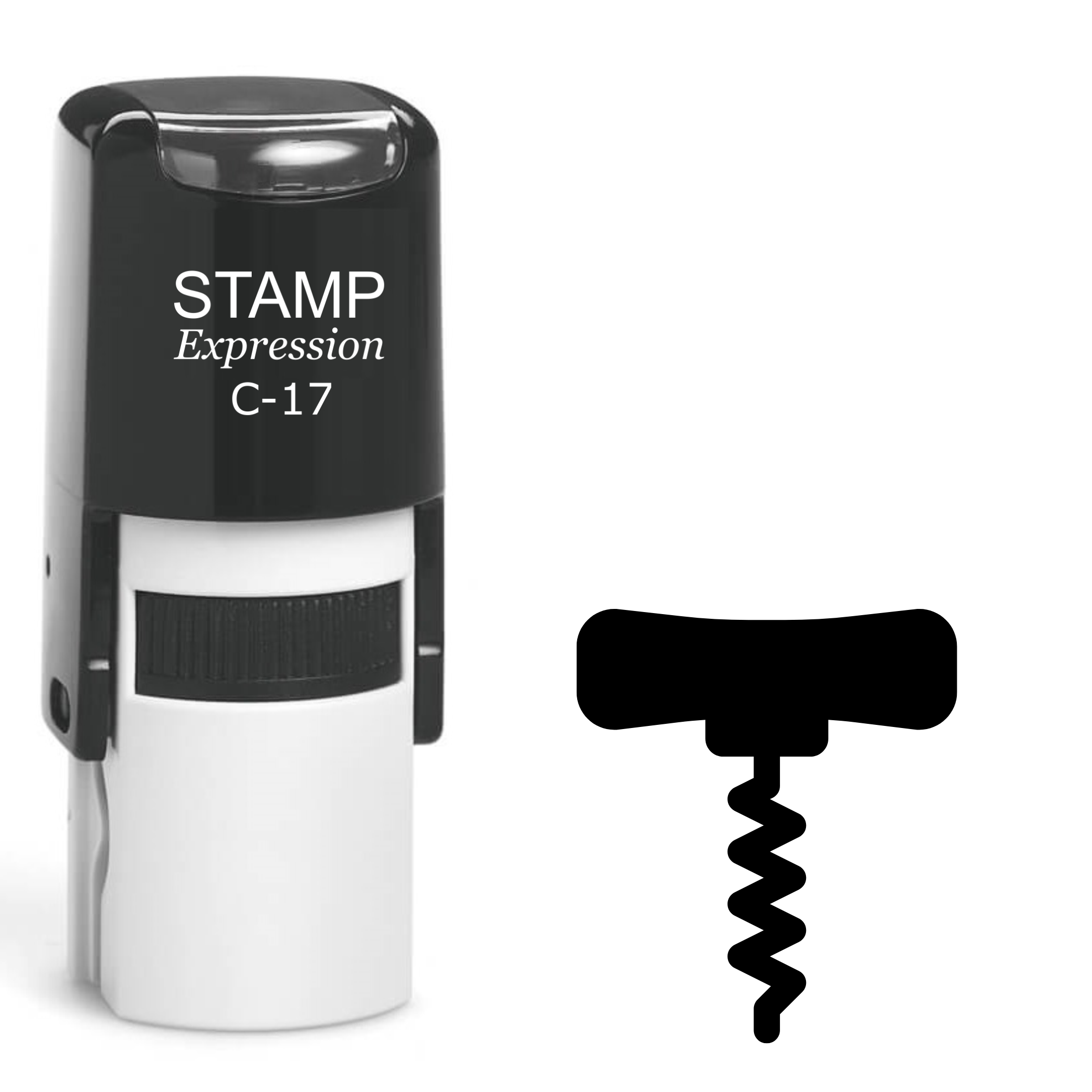 Corkscrew Self Inking Rubber Stamp (SH-63942)