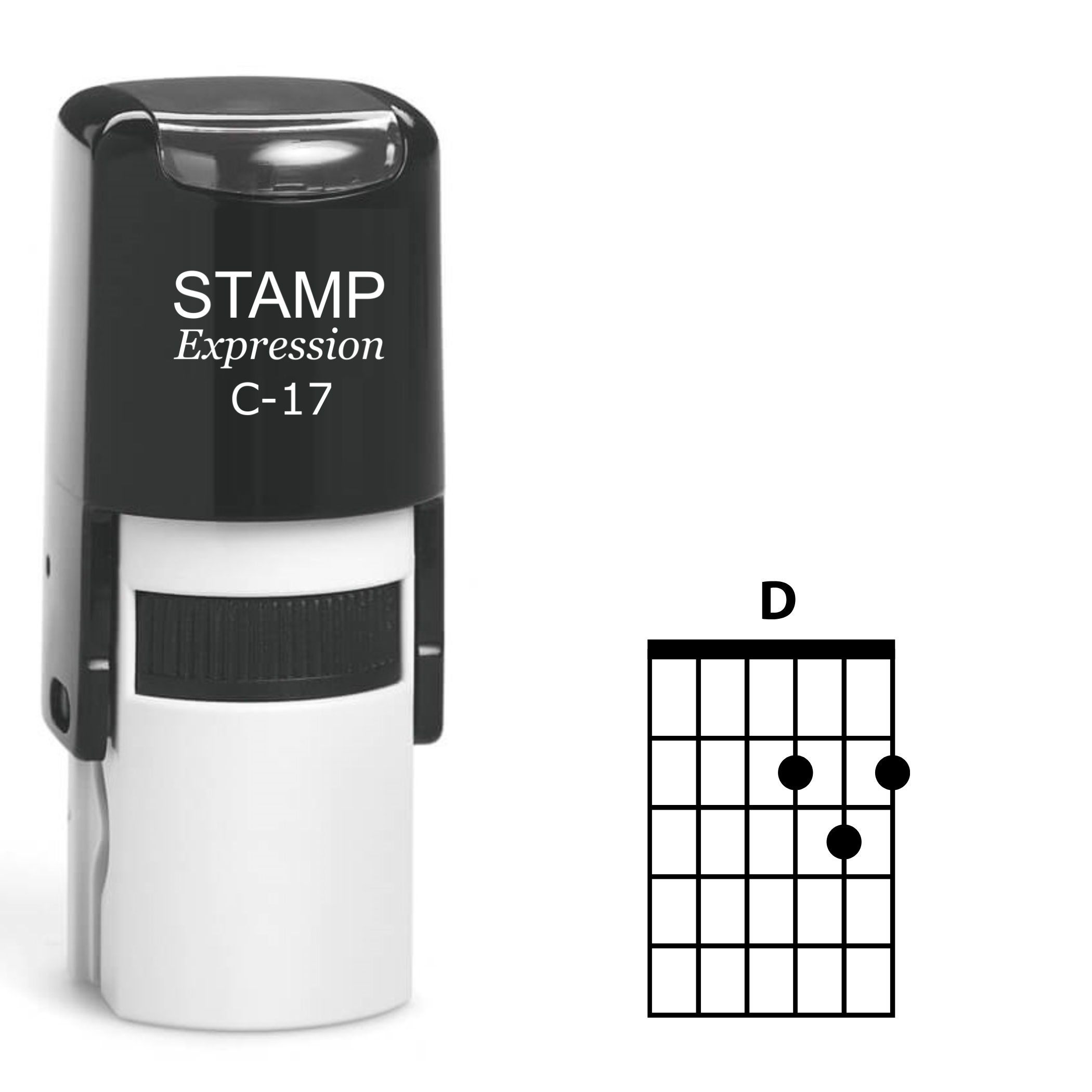 D guitar chord Self Inking Rubber Stamp (SH-63943)