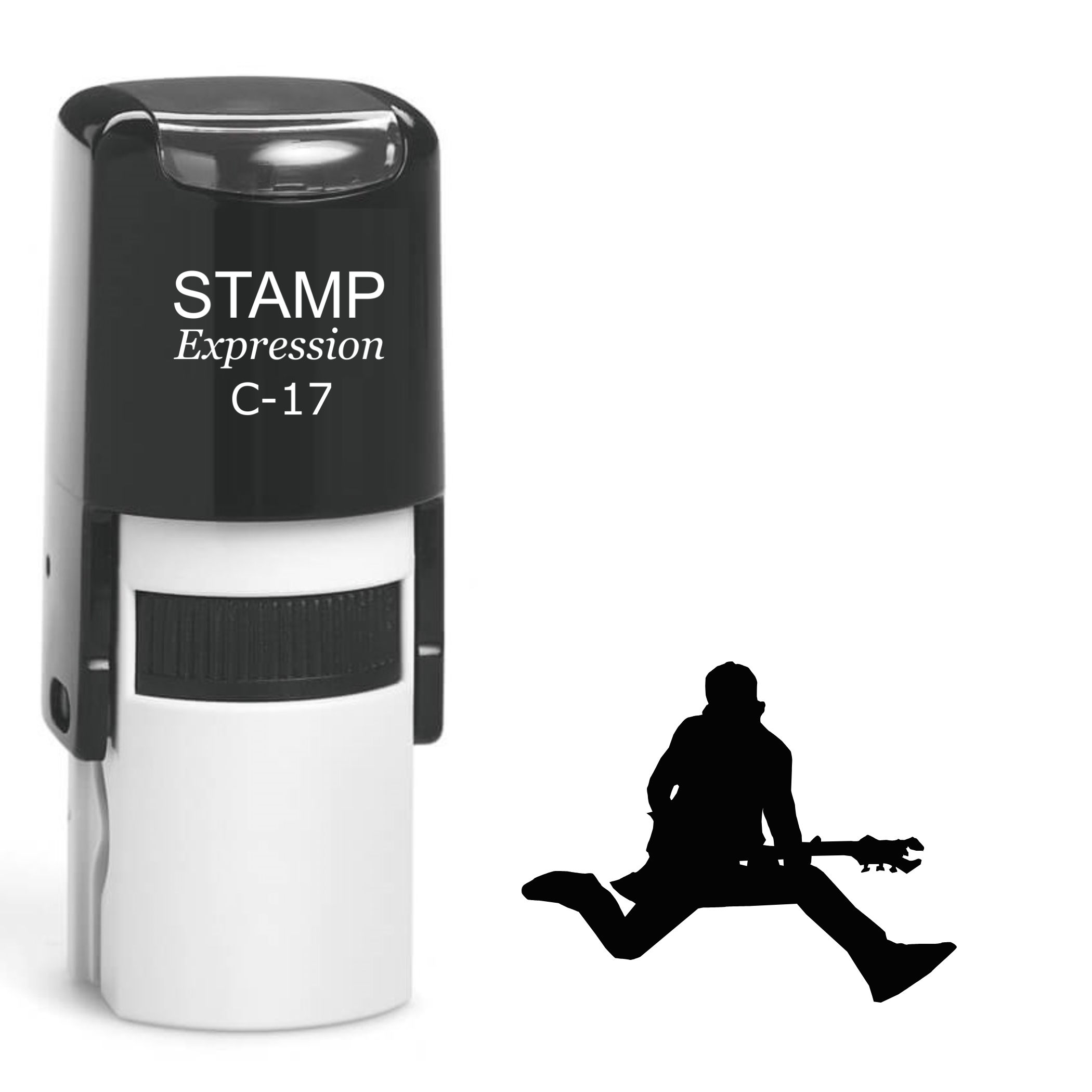 Jumping rock star guitar player Self Inking Rubber Stamp (SH-63951)