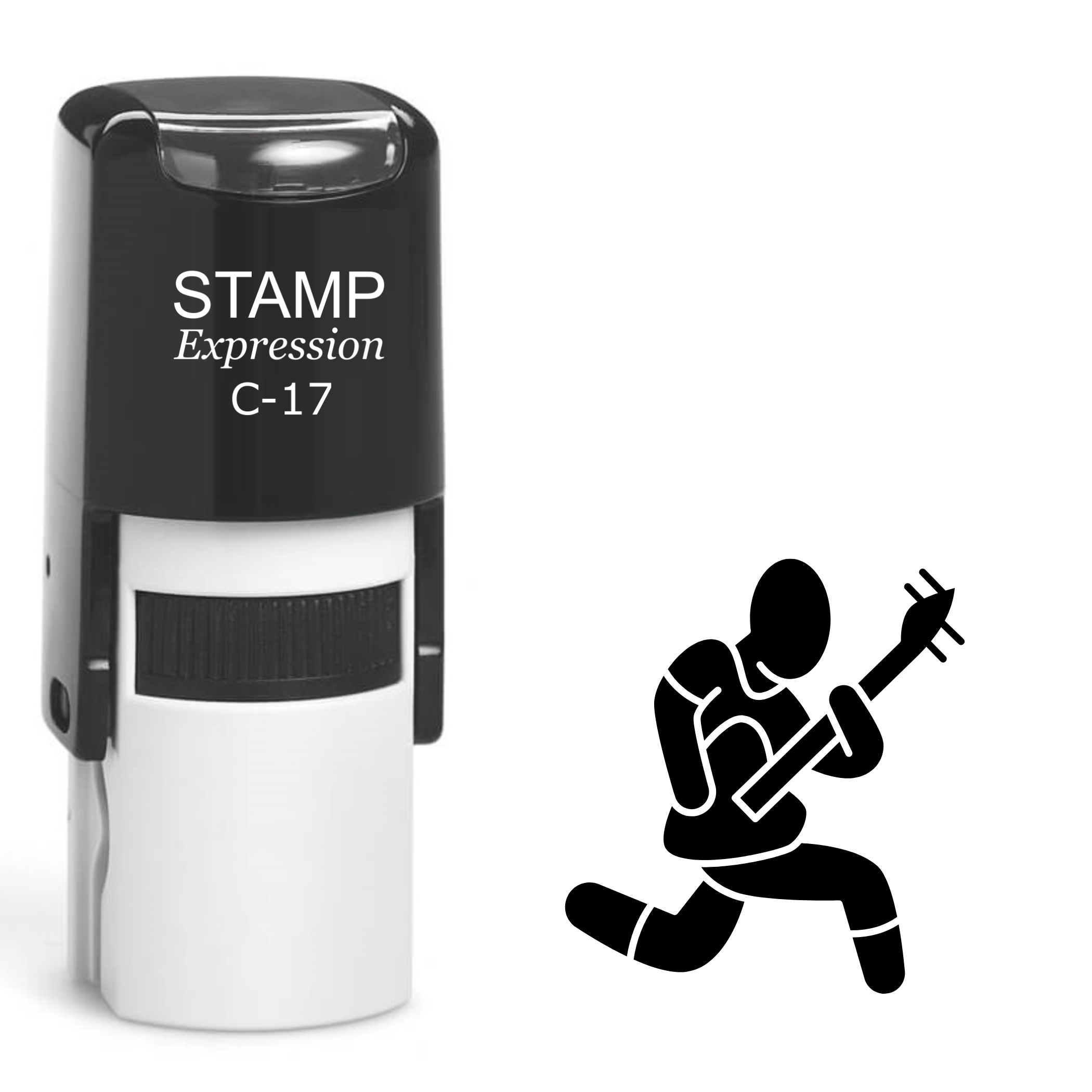 Cartoonish rock star guitar player Self Inking Rubber Stamp (SH-63953)