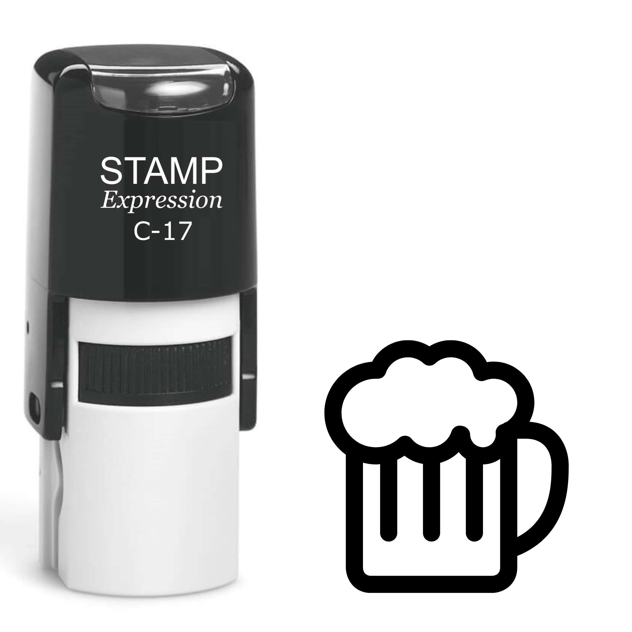Beer mug pint outline Self Inking Rubber Stamp (SH-63961)