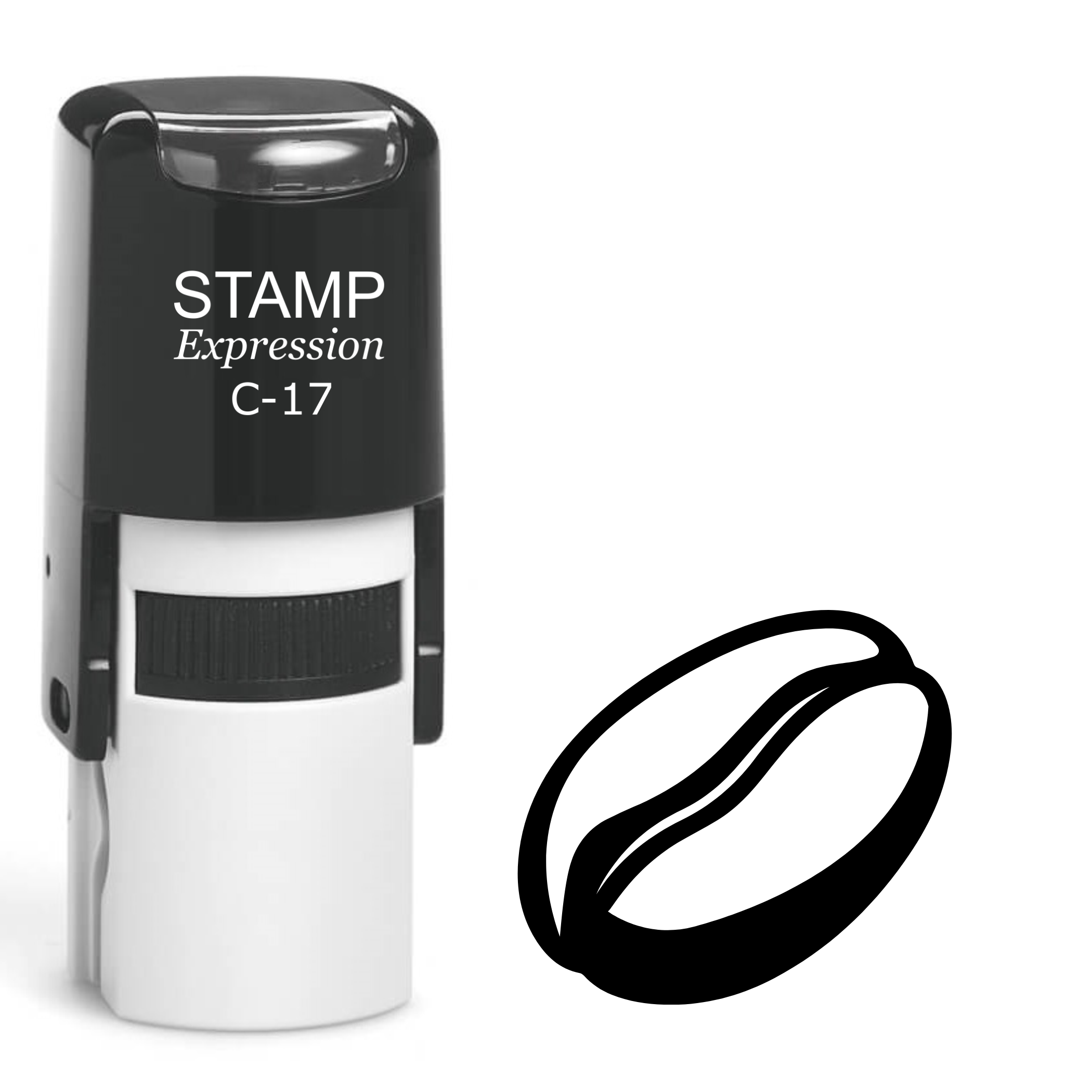 Coffee bean outline Self Inking Rubber Stamp (SH-63966)
