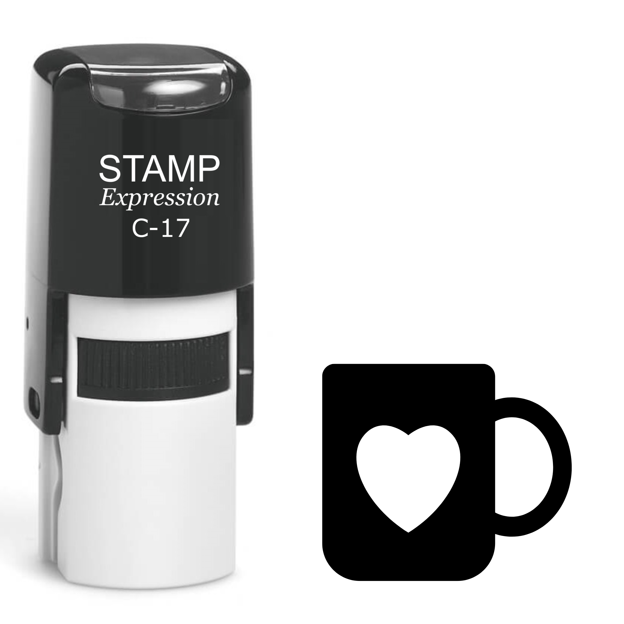Coffee mug silhouette with mug Self Inking Rubber Stamp (SH-63970)
