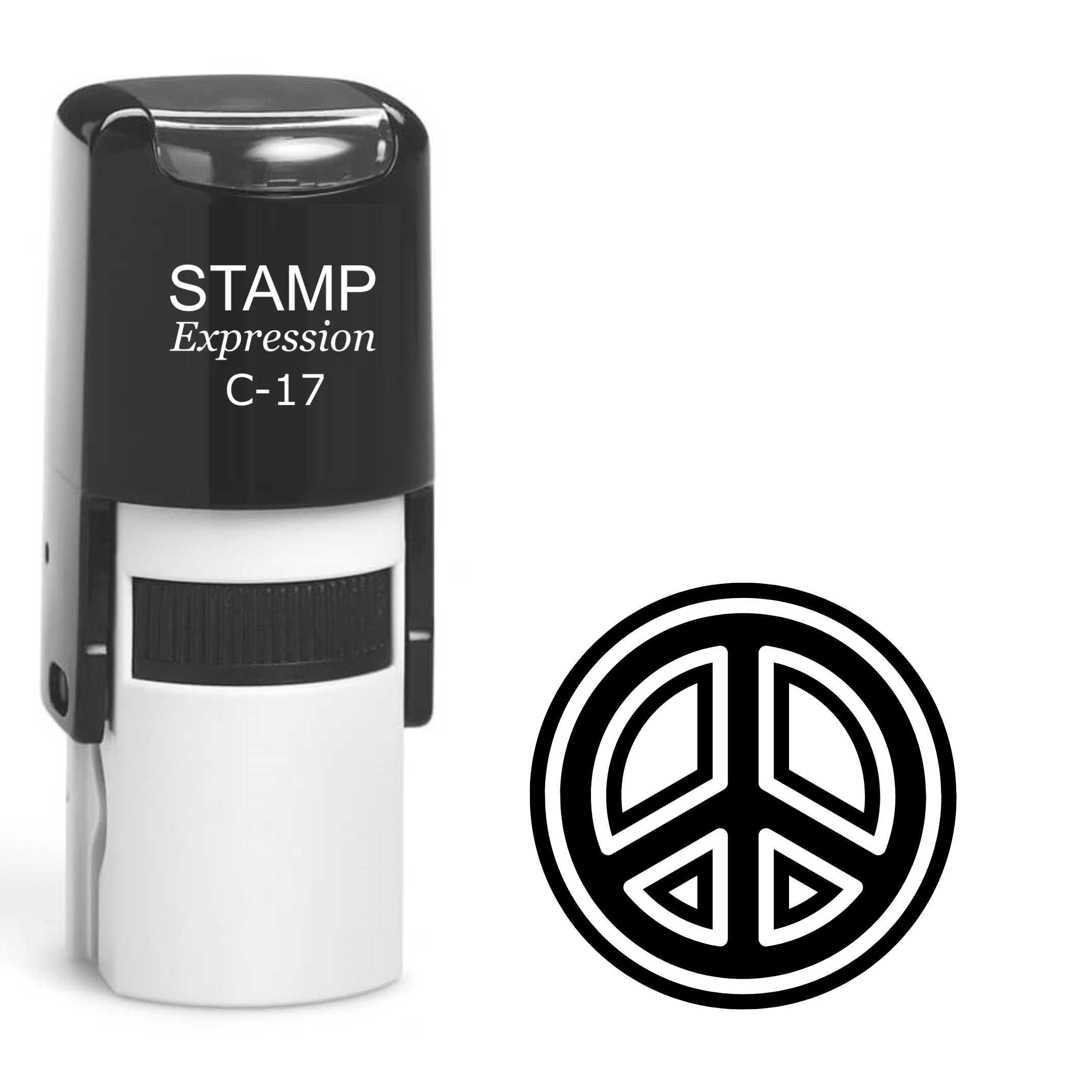Peace sign double outline Self Inking Rubber Stamp (SH-63973)