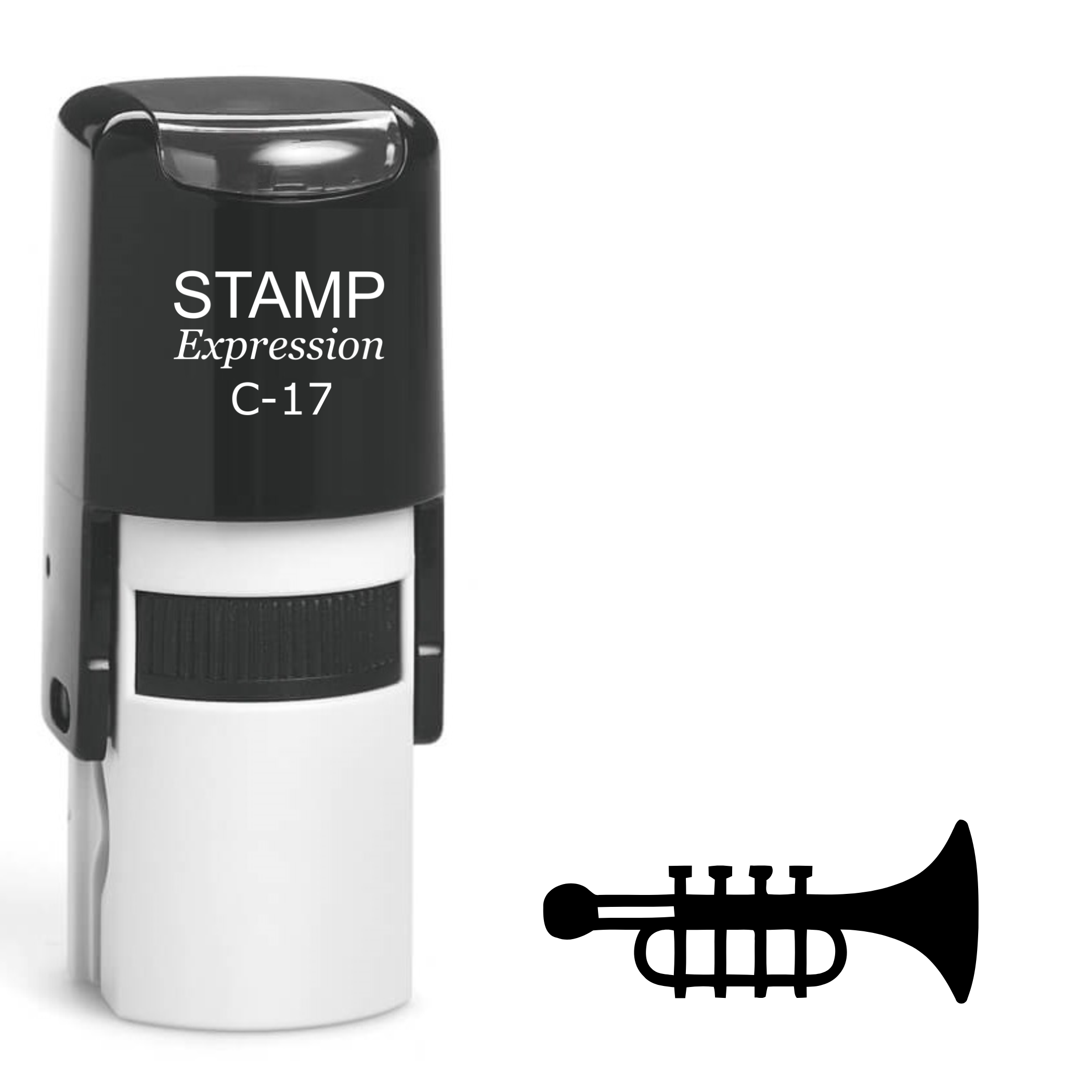 Saxophone silhouette Self Inking Rubber Stamp (SH-63976)