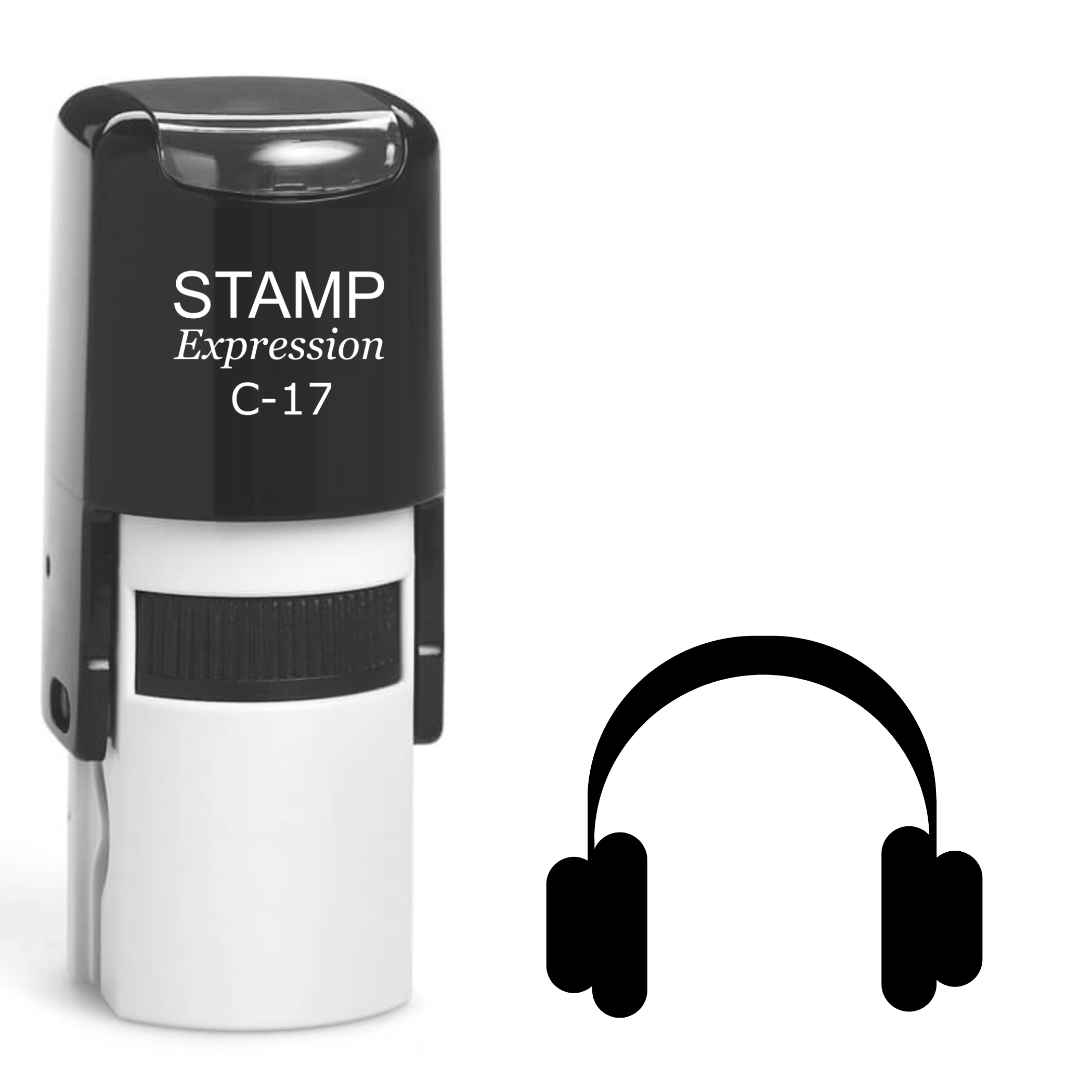 Old-fashioned headphones Self Inking Rubber Stamp (SH-63991)