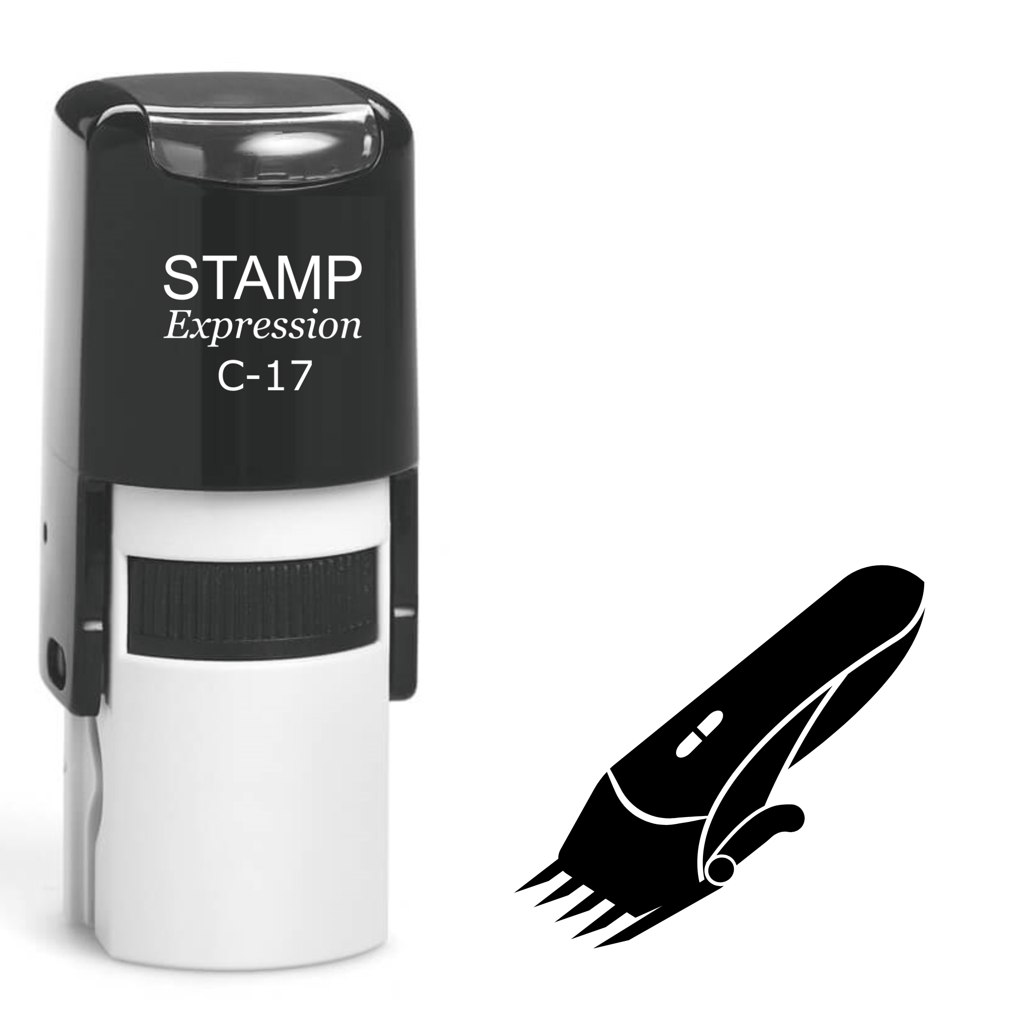 Barber shop clippers hair stylist Self Inking Rubber Stamp (SH-63998)