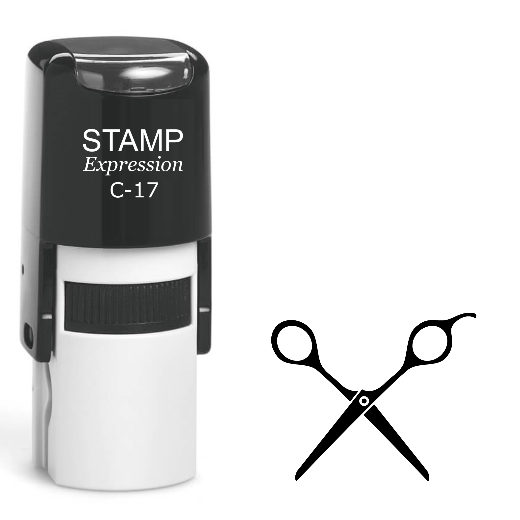 Barber shop hairdresser scissors Self Inking Rubber Stamp (SH-63999)