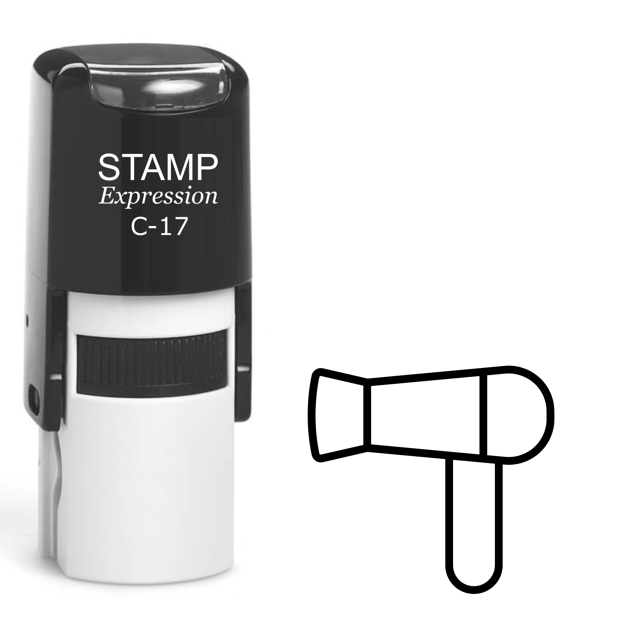 Fan outline for hair Self Inking Rubber Stamp (SH-64000)
