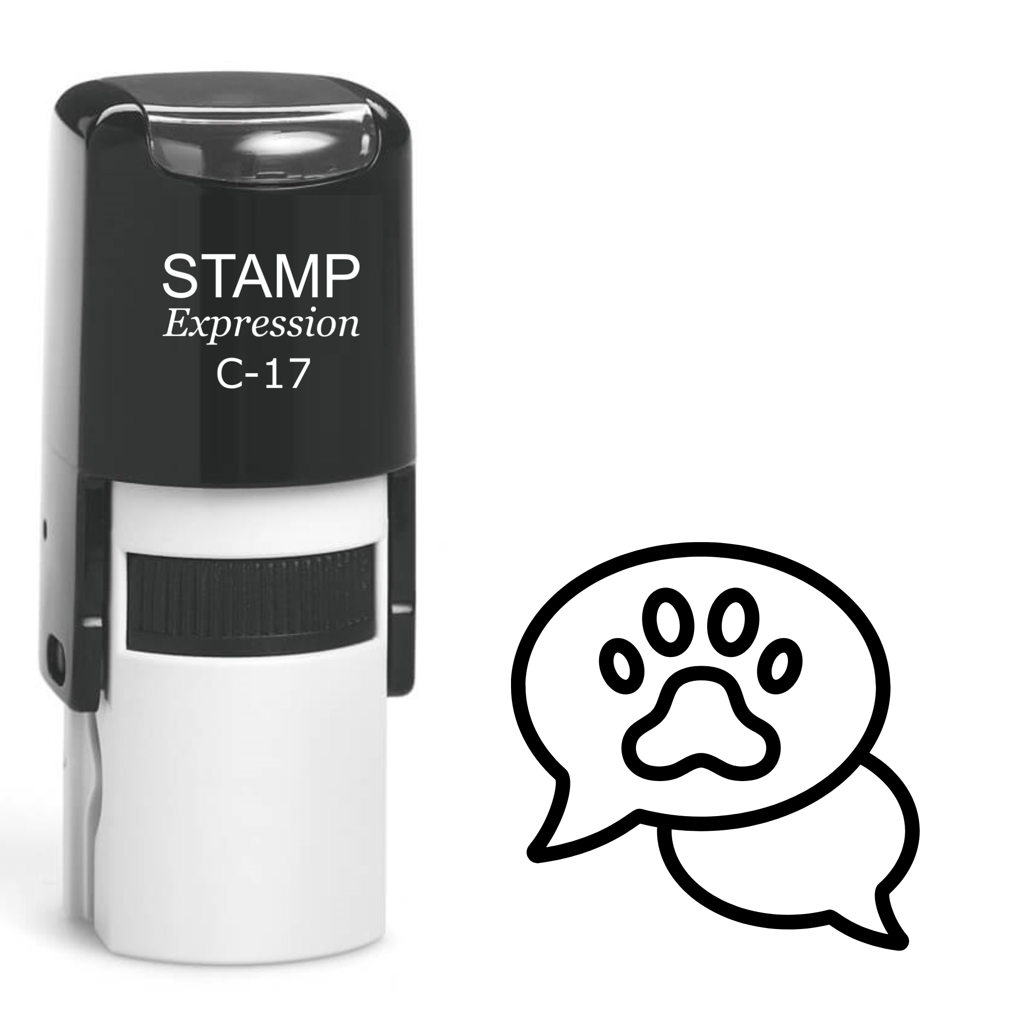 Dog paw thought bubble Self Inking Rubber Stamp (SH-64003)