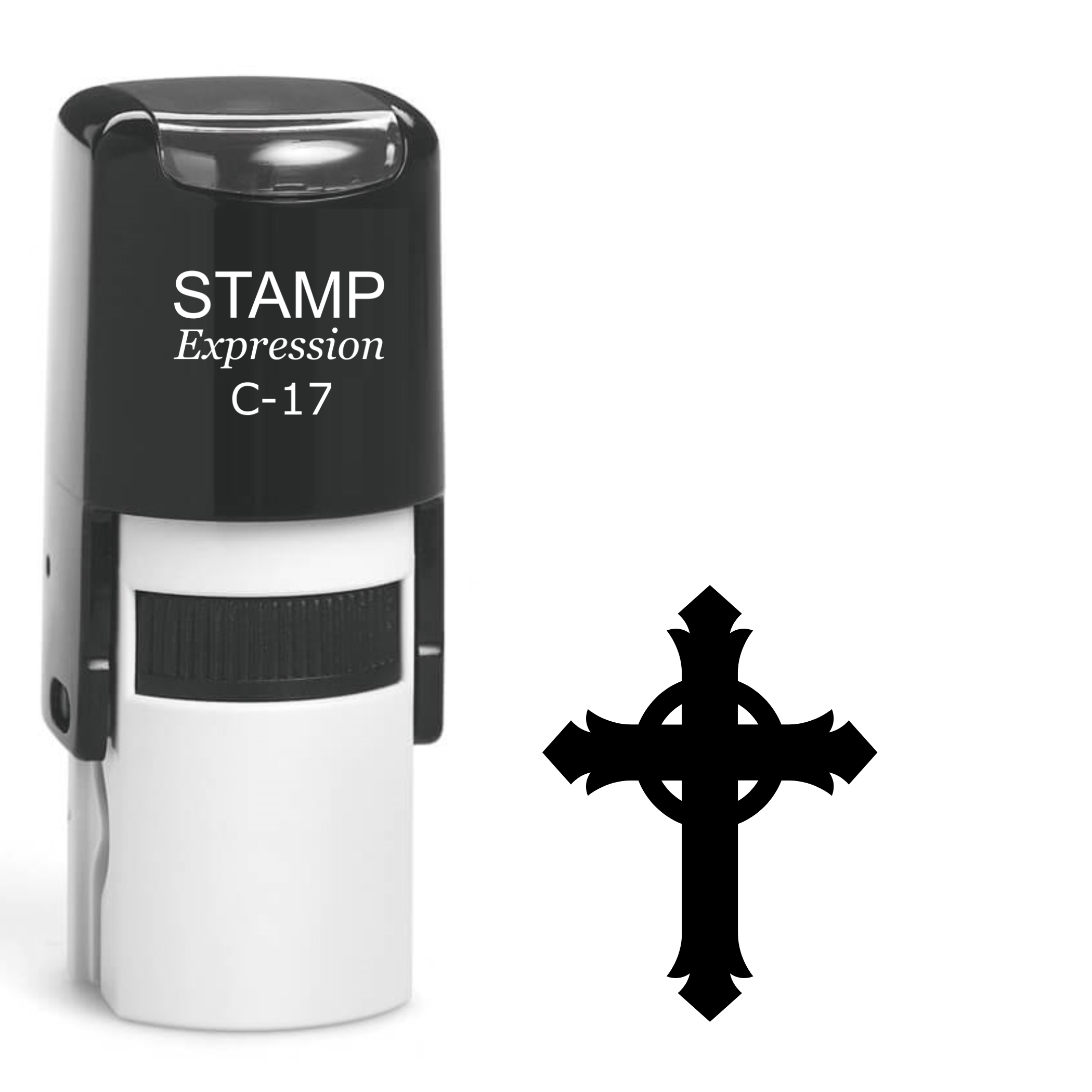 Celtic cross silhouette Self Inking Rubber Stamp (SH-64012)