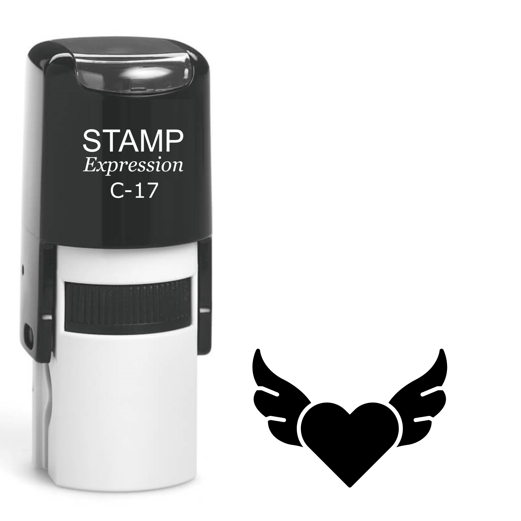 Heart with wings silhouette Self Inking Rubber Stamp (SH-64019)