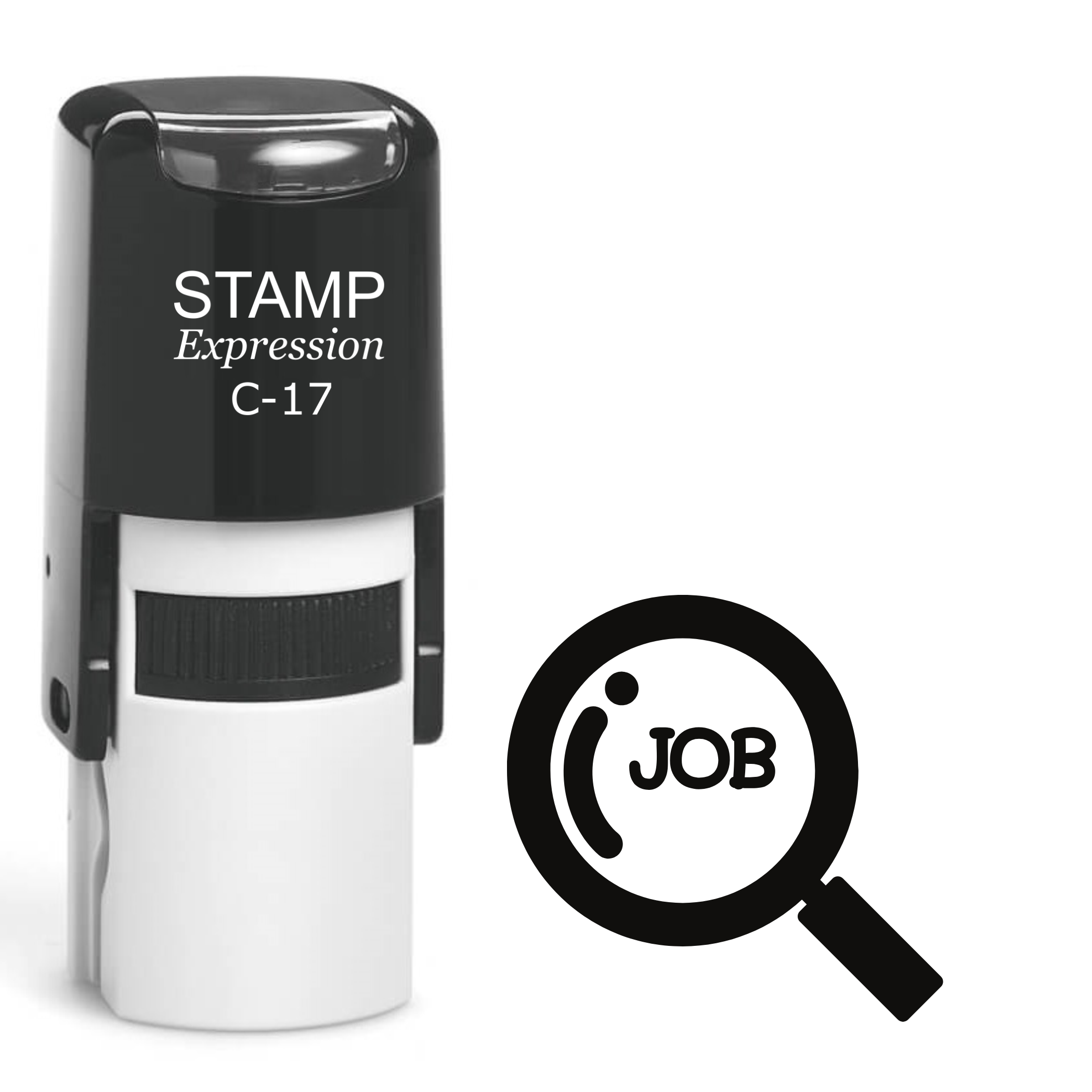 Job searching magnifying glass Self Inking Rubber Stamp (SH-64020)