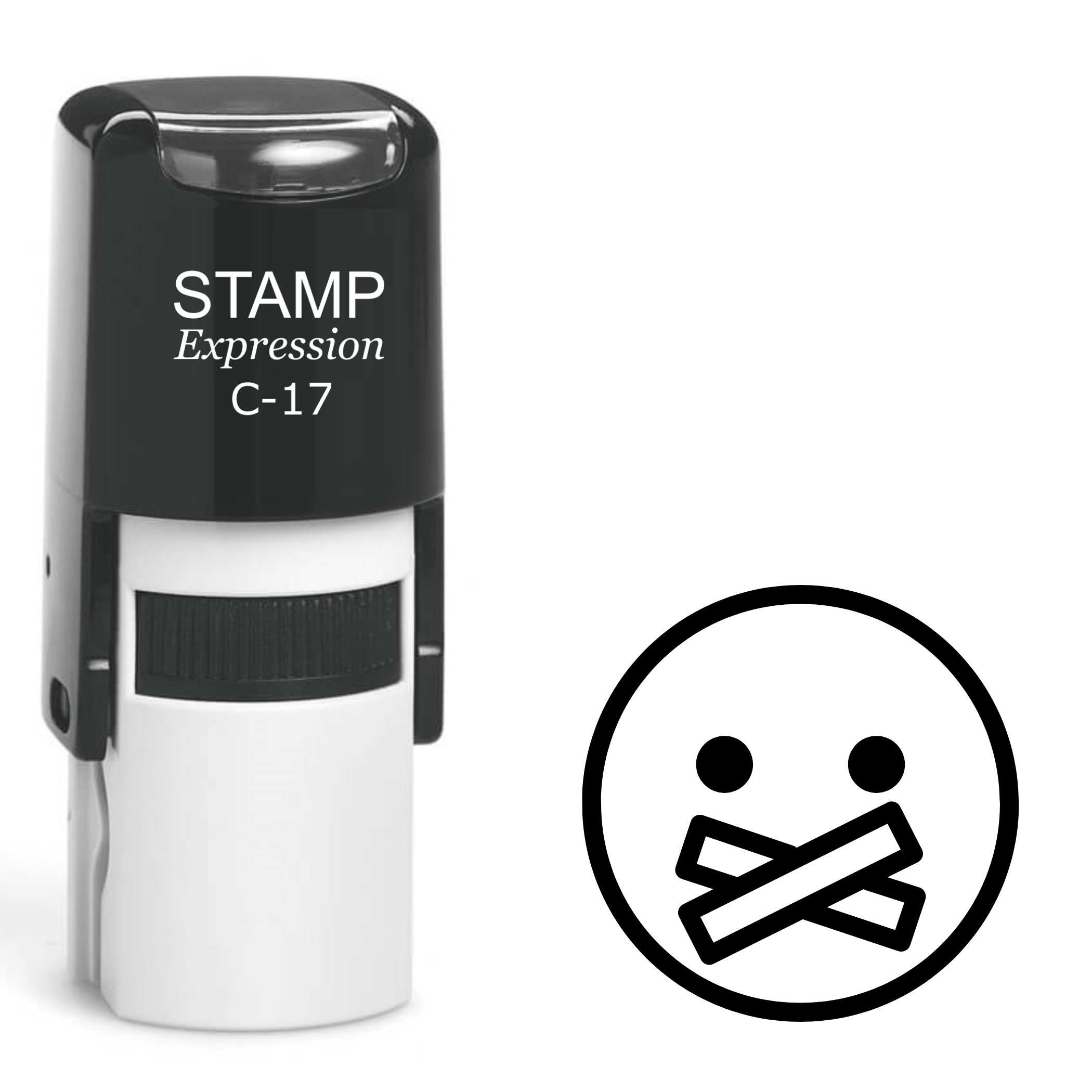 No talking emoji outline for school Self Inking Rubber Stamp (SH-64022)