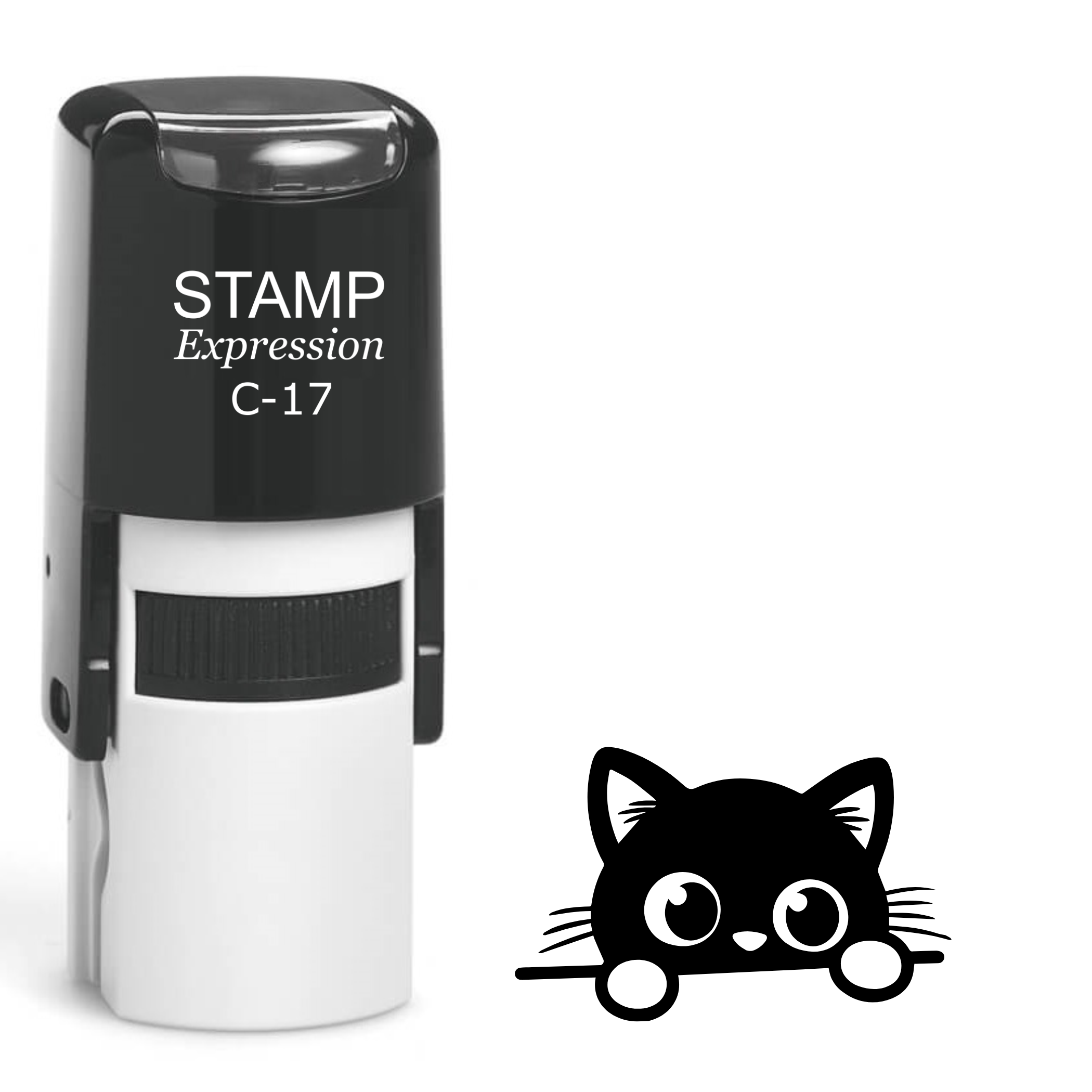 Big eye peeking cat Self Inking Rubber Stamp (SH-64030)