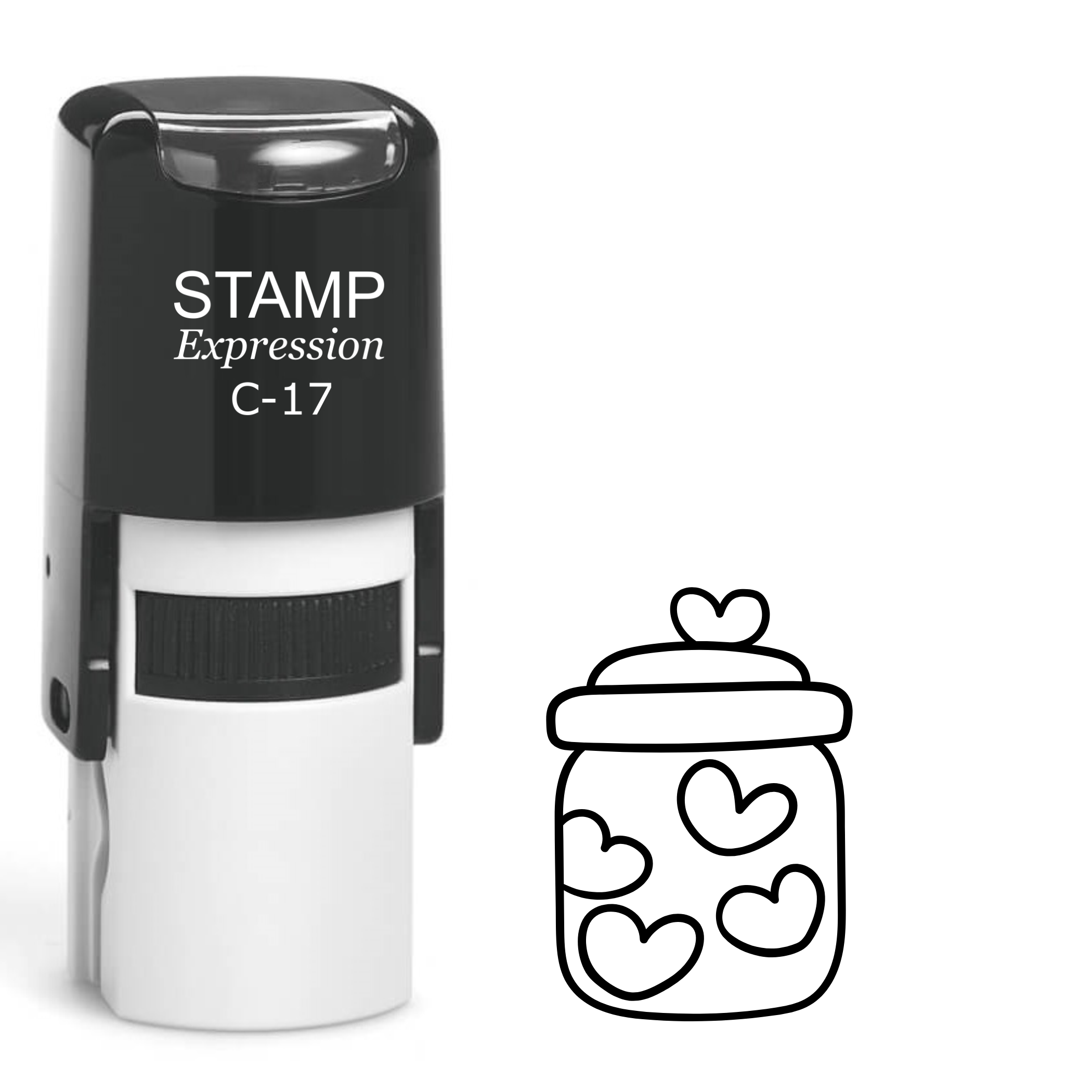 Jar with hearts outline Self Inking Rubber Stamp (SH-64031)