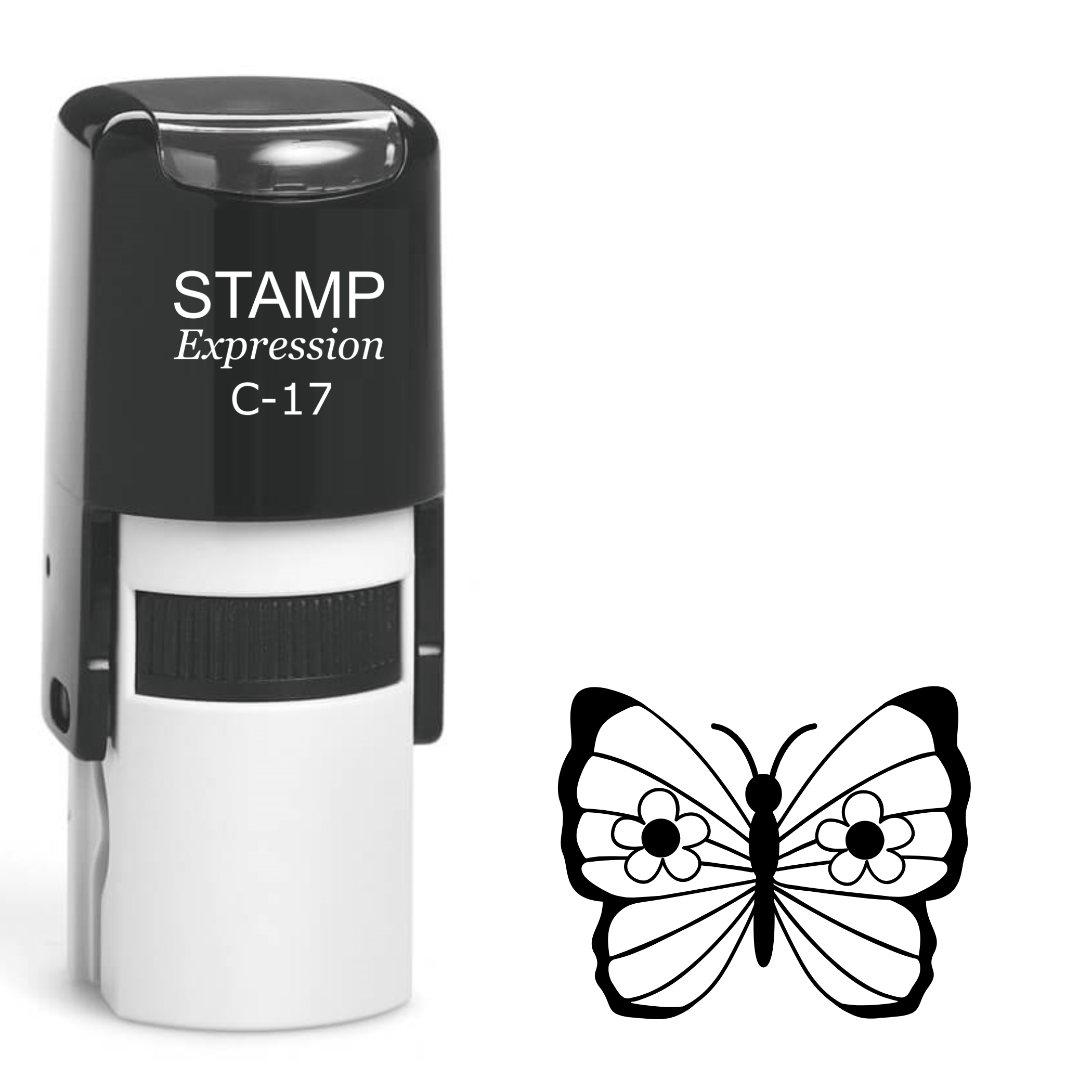 Butterfly with flower and wings Self Inking Rubber Stamp (SH-64052)