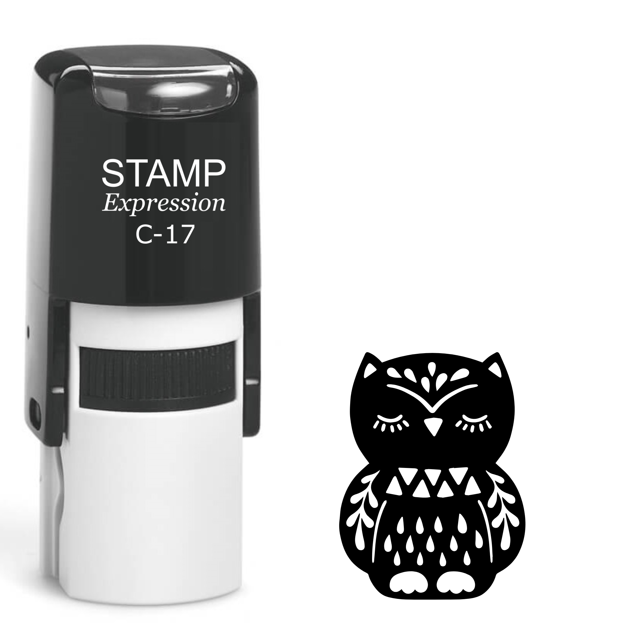 Ornate owl Self Inking Rubber Stamp (SH-64064)