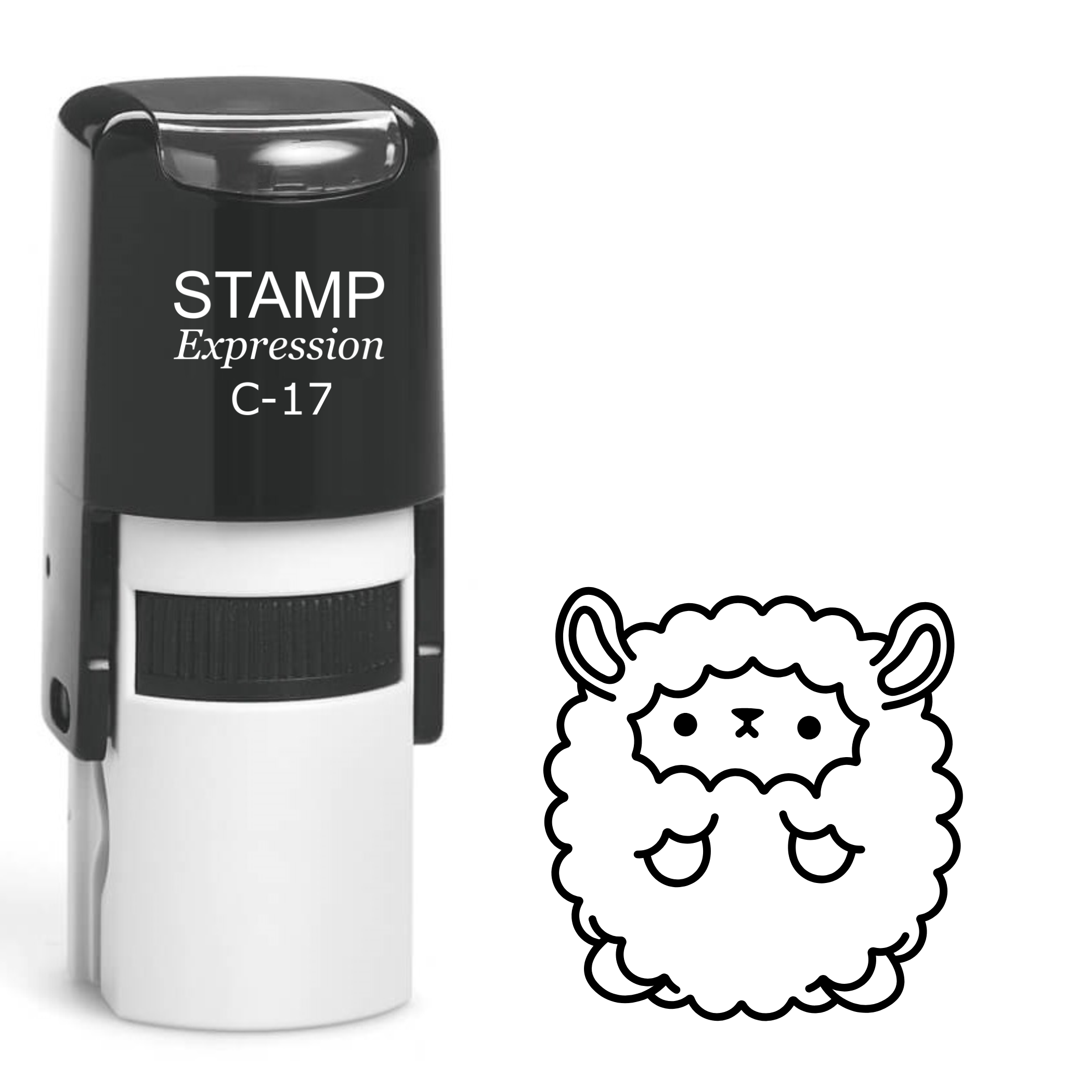 Sitting fluffy sheep Self Inking Rubber Stamp (SH-64073)