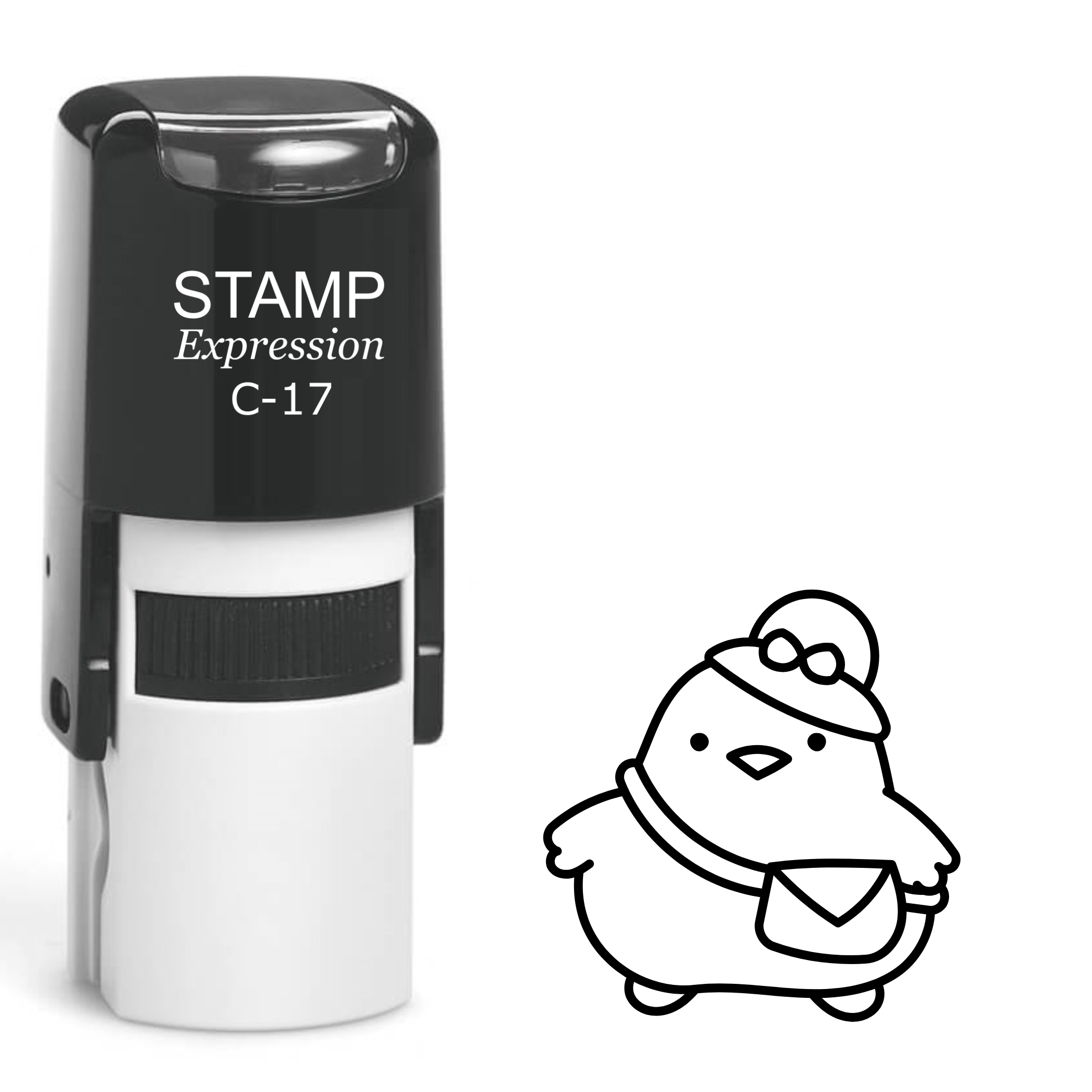 Fancy chick with purse Self Inking Rubber Stamp (SH-64083)