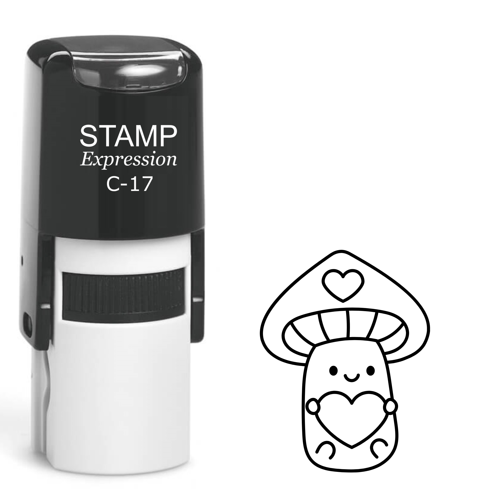 Loving mushroom with heart Self Inking Rubber Stamp (SH-64086)