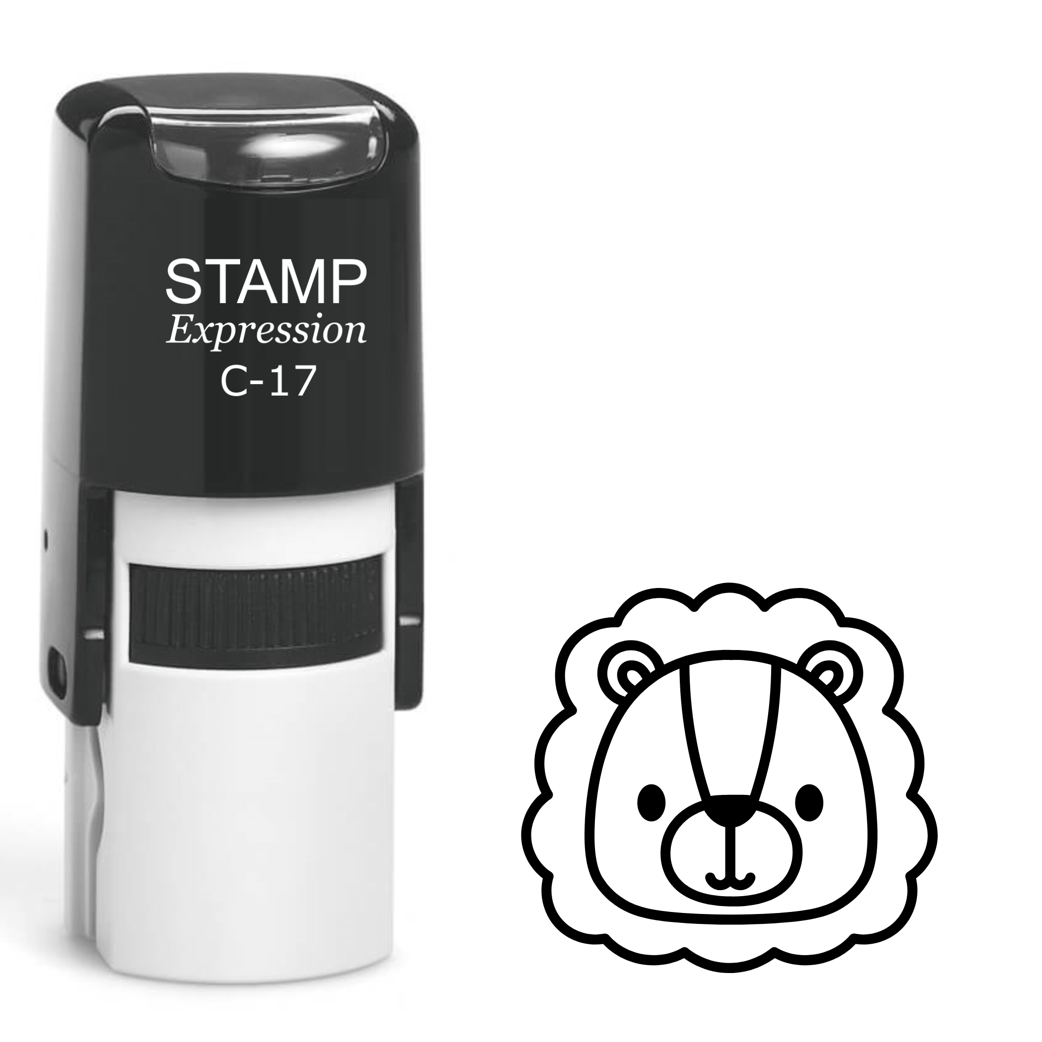 Lion head outline Self Inking Rubber Stamp (SH-64087)