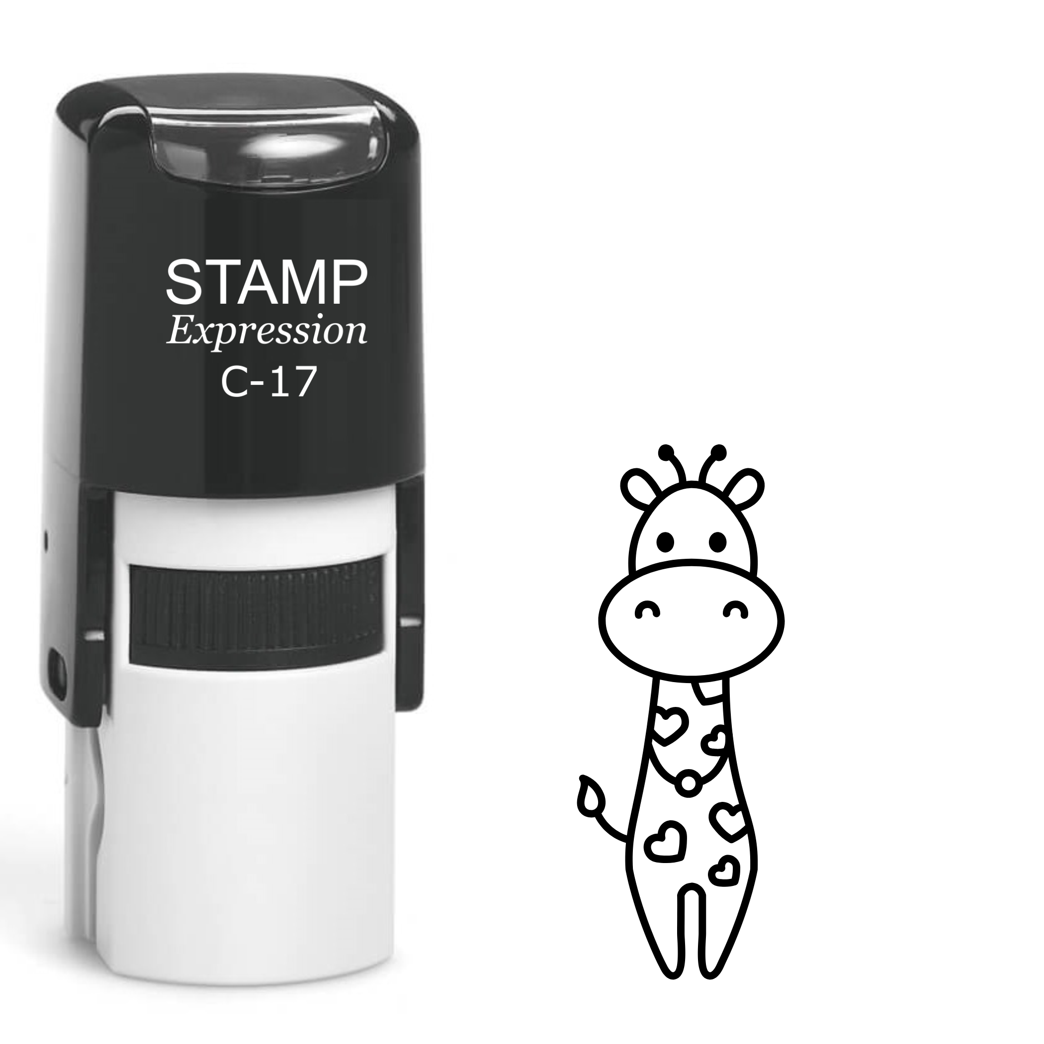 Cute little giraffe with hearts Self Inking Rubber Stamp (SH-64095)